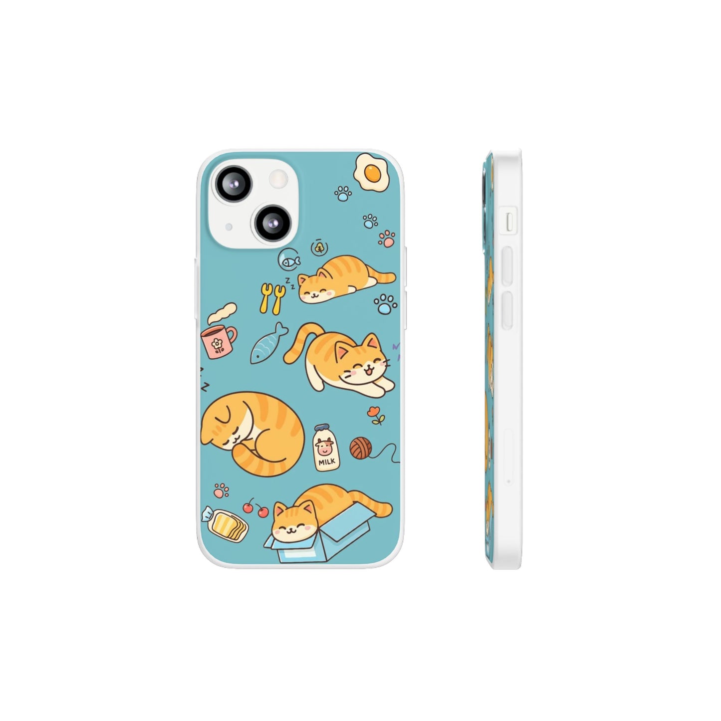 Whimsical Cat Flexi Cases - Cute Pet Lover Gift, Phone Protection, Fun Animal Design, Cat Themed Accessory, Apprehensive Kitten Decor