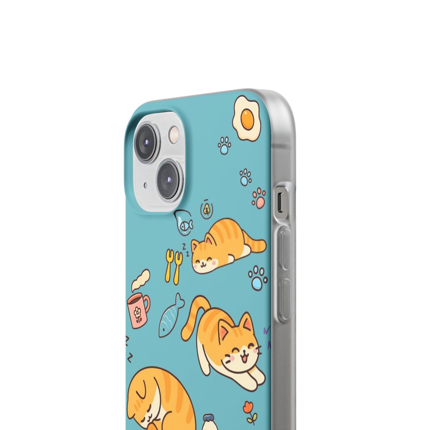 Whimsical Cat Flexi Cases - Cute Pet Lover Gift, Phone Protection, Fun Animal Design, Cat Themed Accessory, Apprehensive Kitten Decor