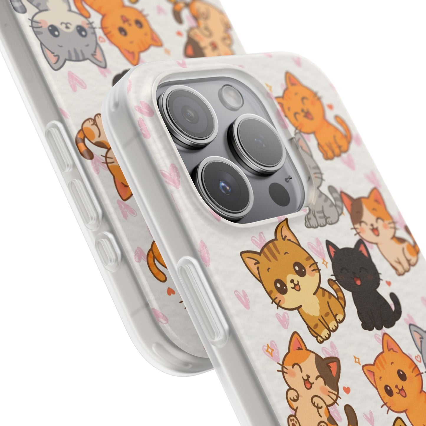 Adorable Kawaii Cat Phone Case for iPhone – Slim Soft TPU Cover | Perfect Gift for Cat Lovers