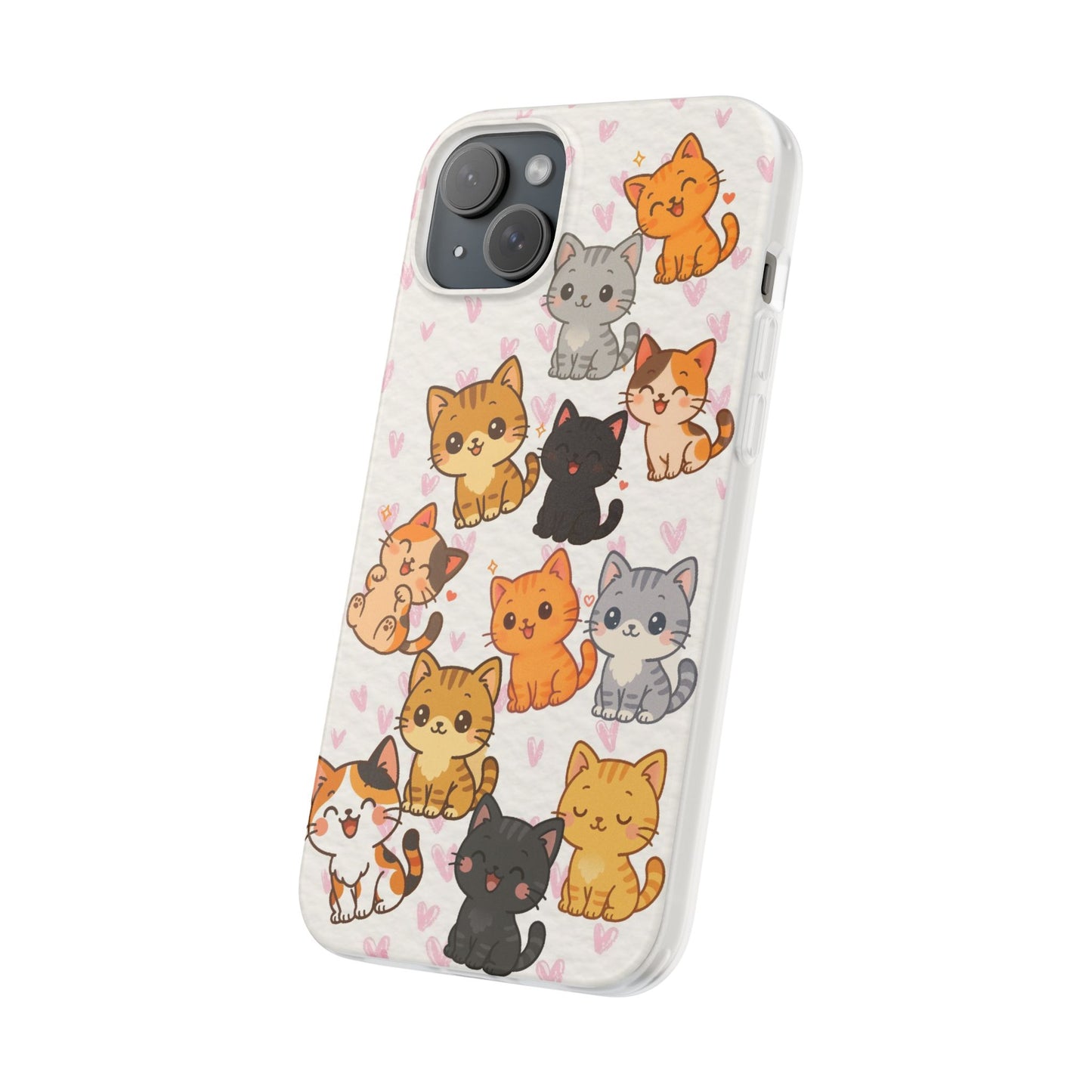 Adorable Kawaii Cat Phone Case for iPhone – Slim Soft TPU Cover | Perfect Gift for Cat Lovers