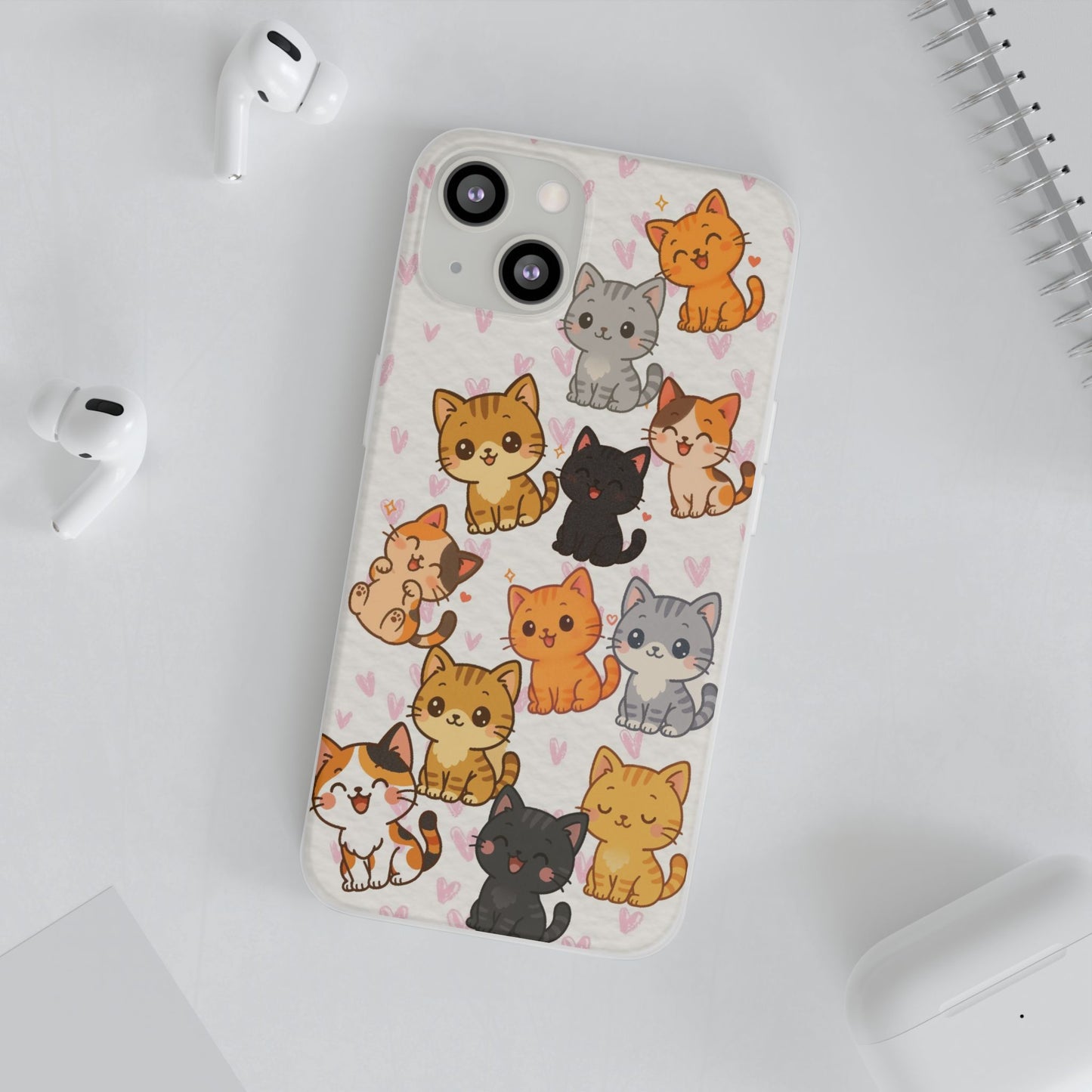 Adorable Kawaii Cat Phone Case for iPhone – Slim Soft TPU Cover | Perfect Gift for Cat Lovers