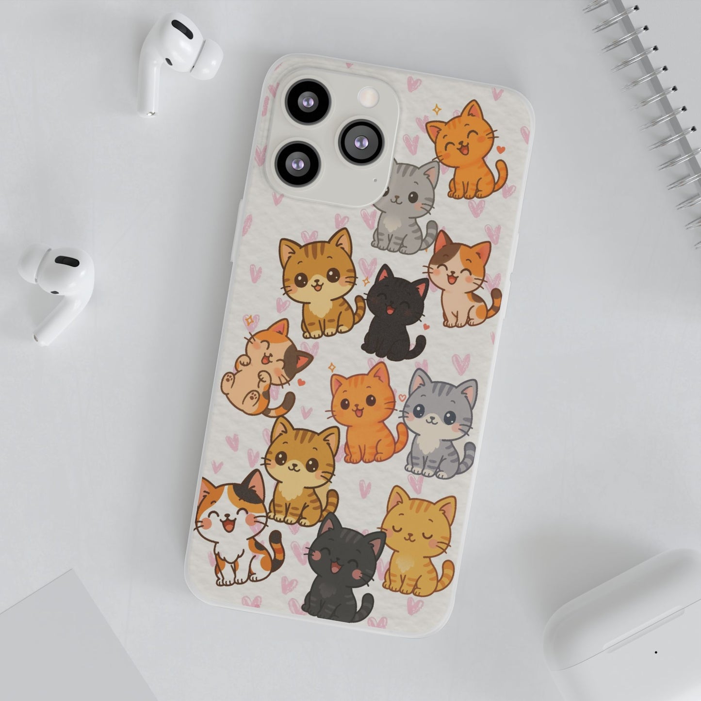 Adorable Kawaii Cat Phone Case for iPhone – Slim Soft TPU Cover | Perfect Gift for Cat Lovers