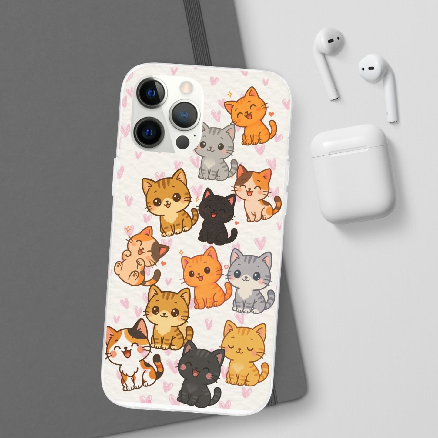 Adorable Kawaii Cat Phone Case for iPhone – Slim Soft TPU Cover | Perfect Gift for Cat Lovers