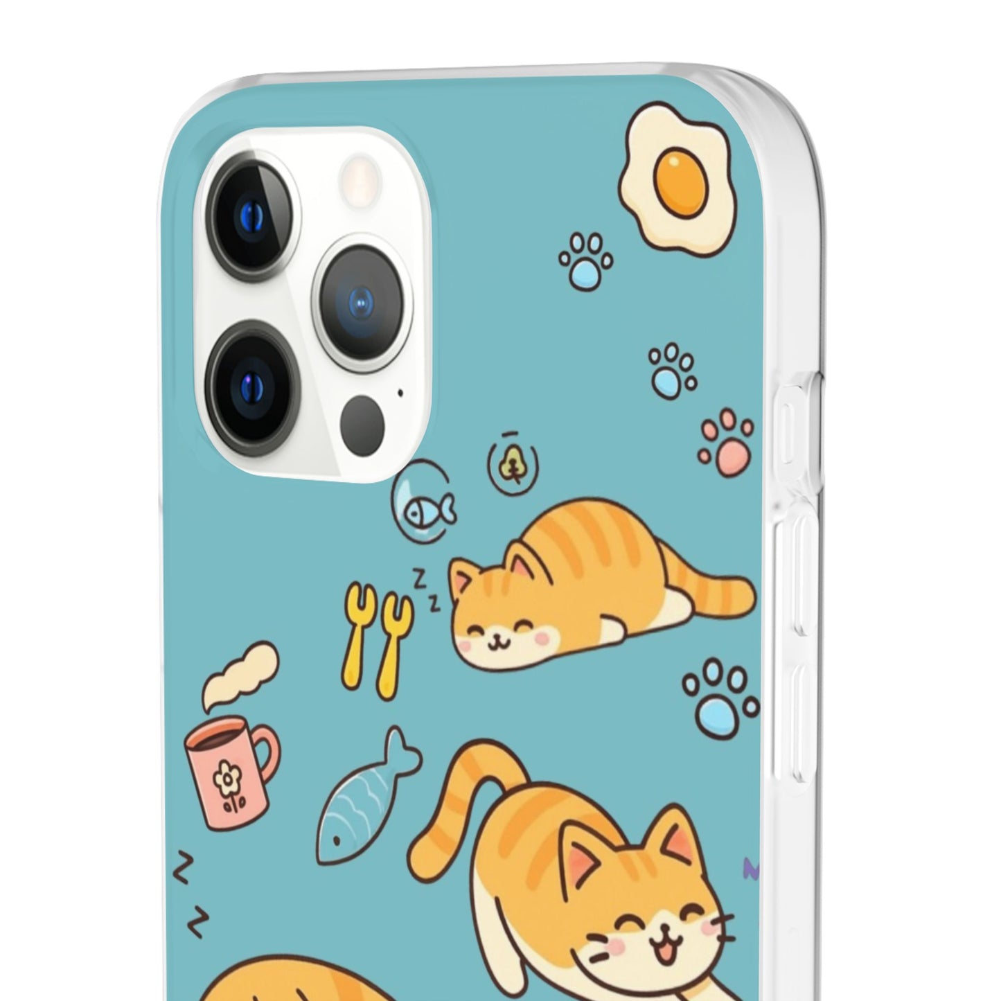 Whimsical Cat Flexi Cases - Cute Pet Lover Gift, Phone Protection, Fun Animal Design, Cat Themed Accessory, Apprehensive Kitten Decor