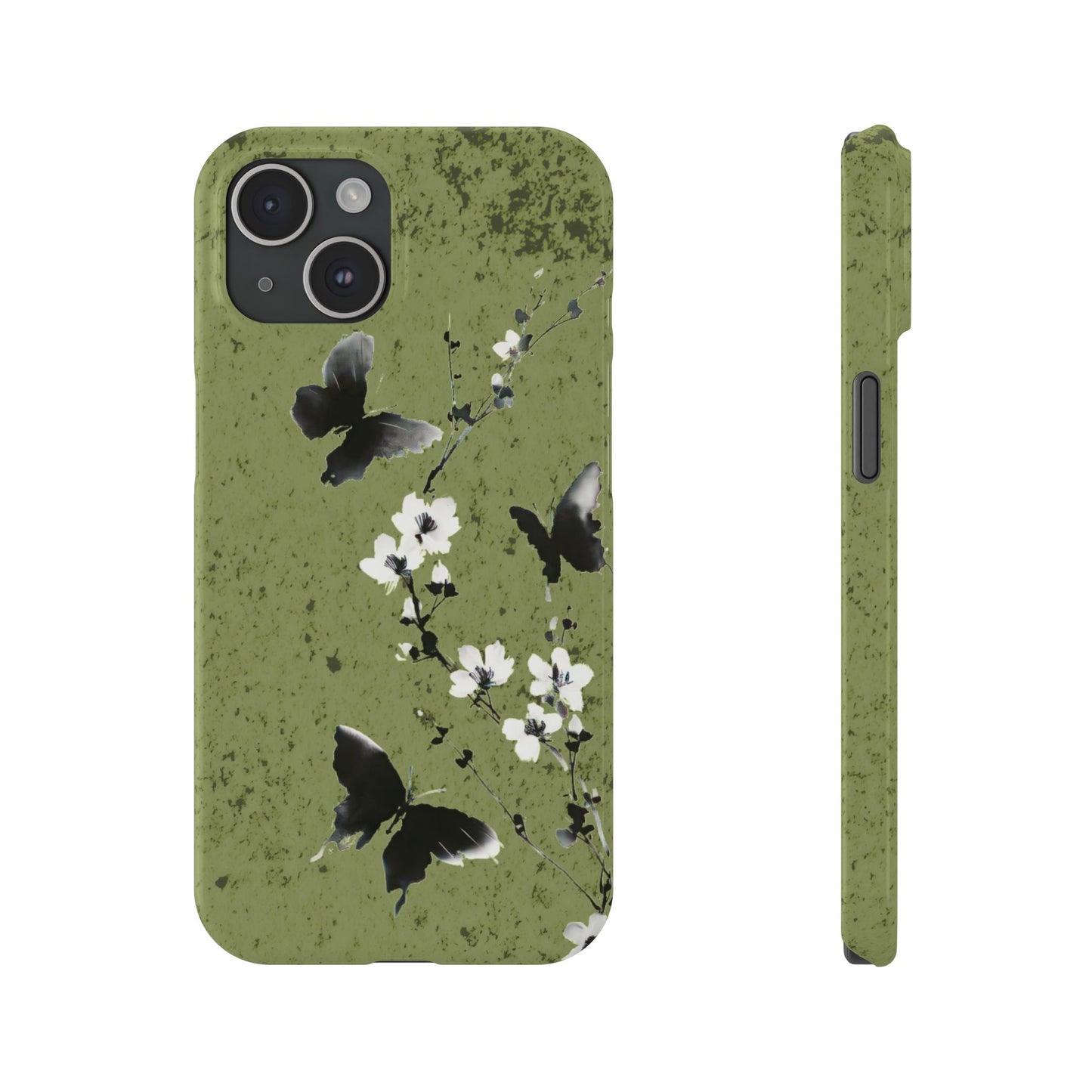 Elegant Butterfly Slim Phone Cases, Nature-Inspired Phone Cover, Floral Design Case, Gifts for Butterfly Lovers, Trendy Phone Accessory