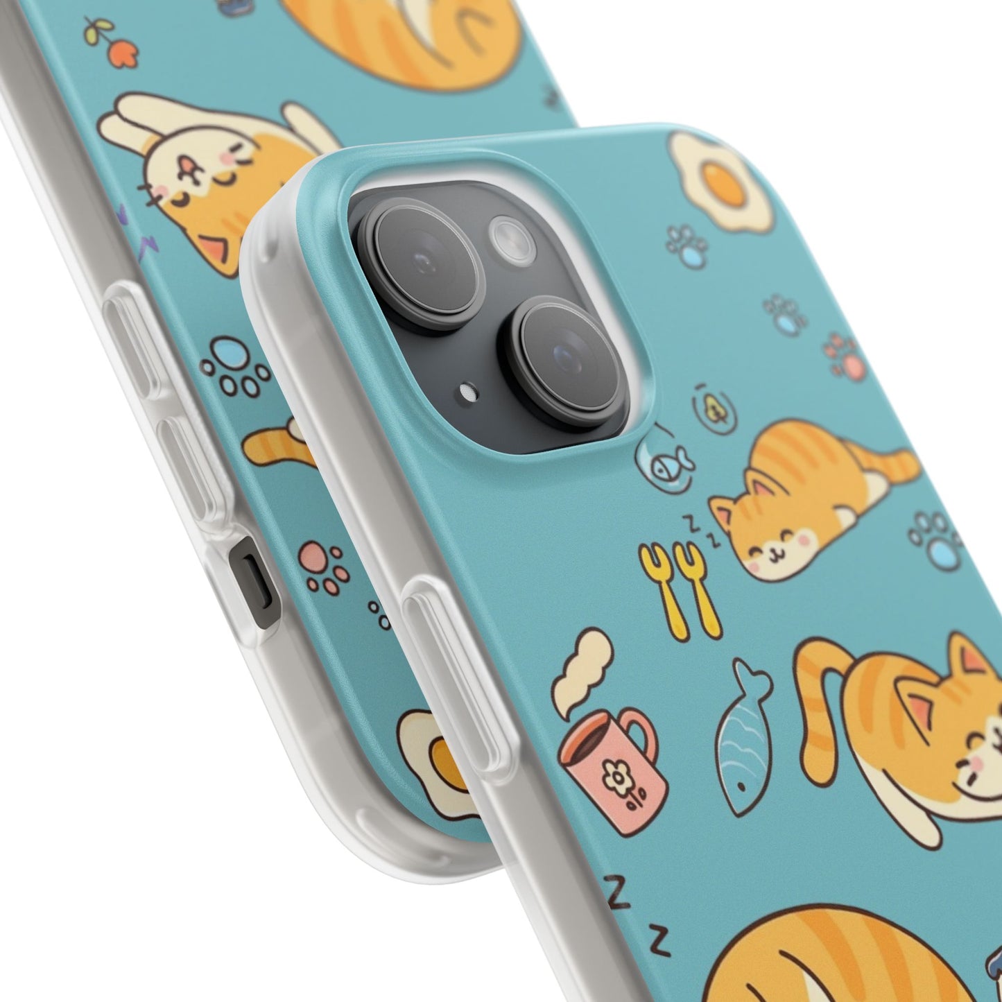 Whimsical Cat Flexi Cases - Cute Pet Lover Gift, Phone Protection, Fun Animal Design, Cat Themed Accessory, Apprehensive Kitten Decor