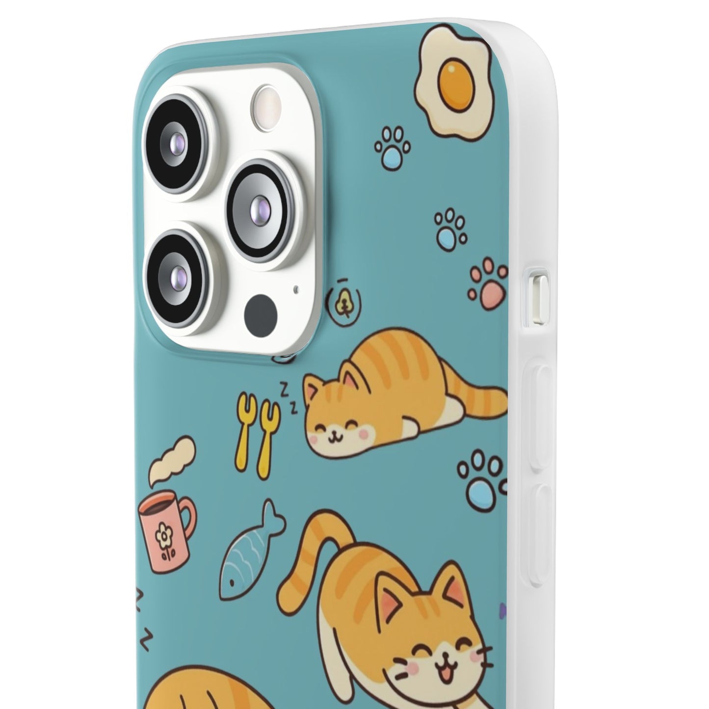 Whimsical Cat Flexi Cases - Cute Pet Lover Gift, Phone Protection, Fun Animal Design, Cat Themed Accessory, Apprehensive Kitten Decor