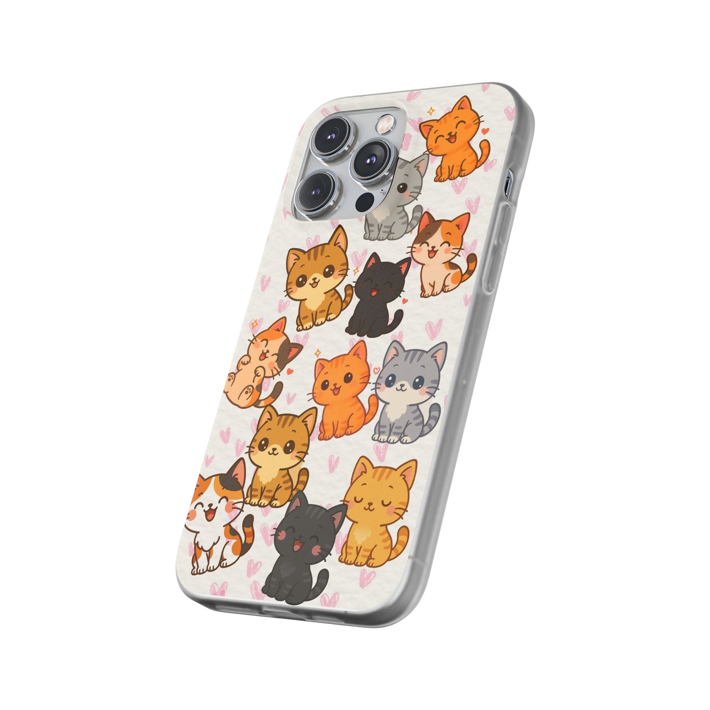 Adorable Kawaii Cat Phone Case for iPhone – Slim Soft TPU Cover | Perfect Gift for Cat Lovers
