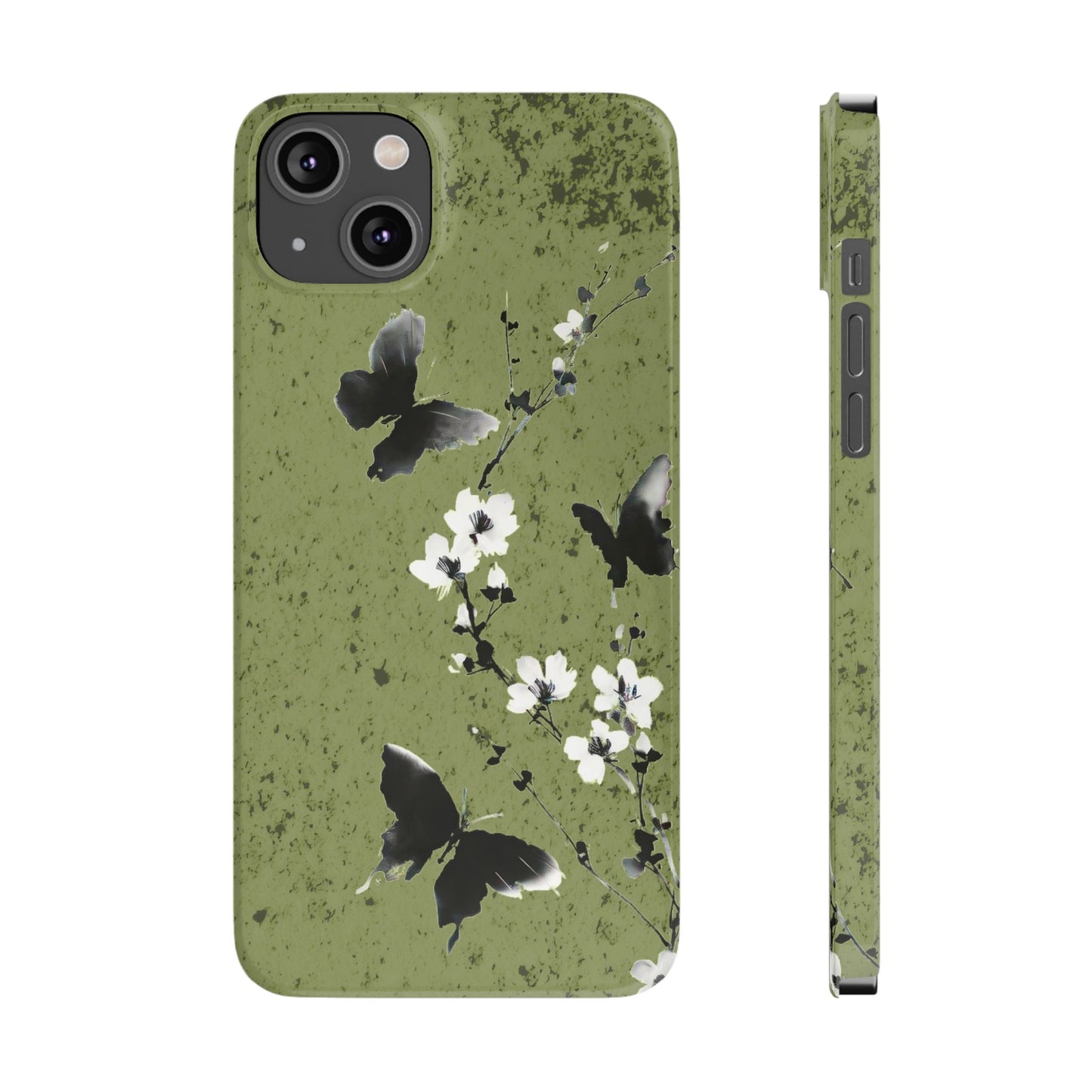 Elegant Butterfly Slim Phone Cases, Nature-Inspired Phone Cover, Floral Design Case, Gifts for Butterfly Lovers, Trendy Phone Accessory