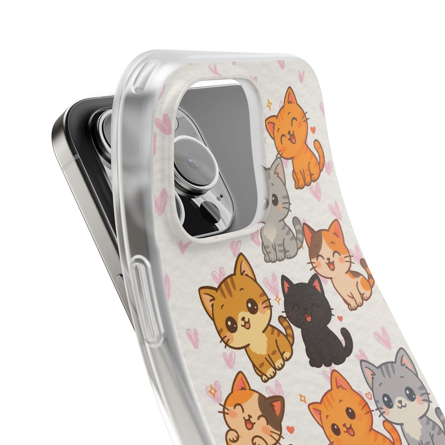 Adorable Kawaii Cat Phone Case for iPhone – Slim Soft TPU Cover | Perfect Gift for Cat Lovers