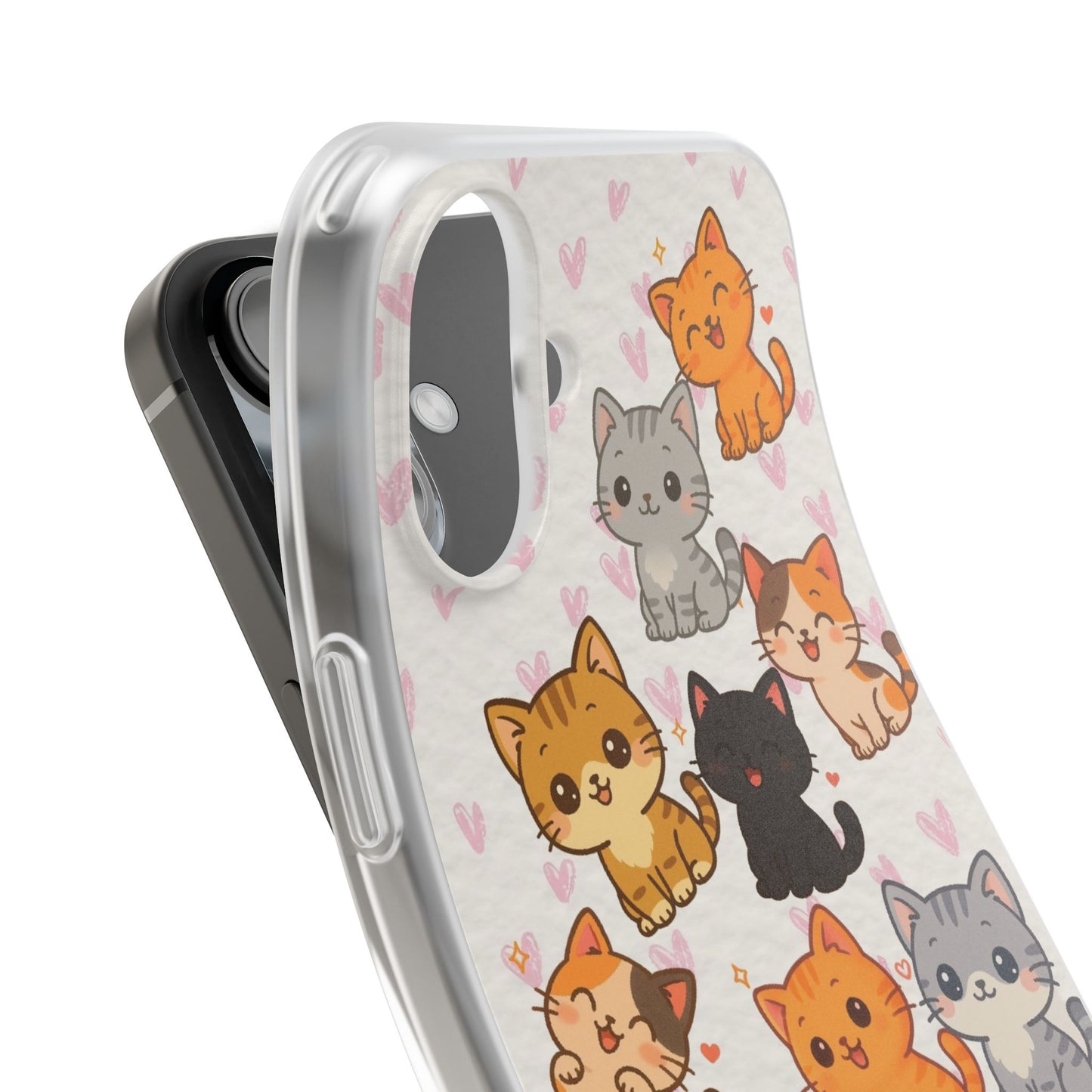 Adorable Kawaii Cat Phone Case for iPhone – Slim Soft TPU Cover | Perfect Gift for Cat Lovers