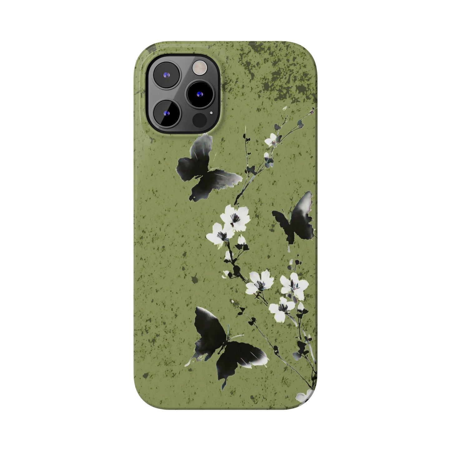 Elegant Butterfly Slim Phone Cases, Nature-Inspired Phone Cover, Floral Design Case, Gifts for Butterfly Lovers, Trendy Phone Accessory