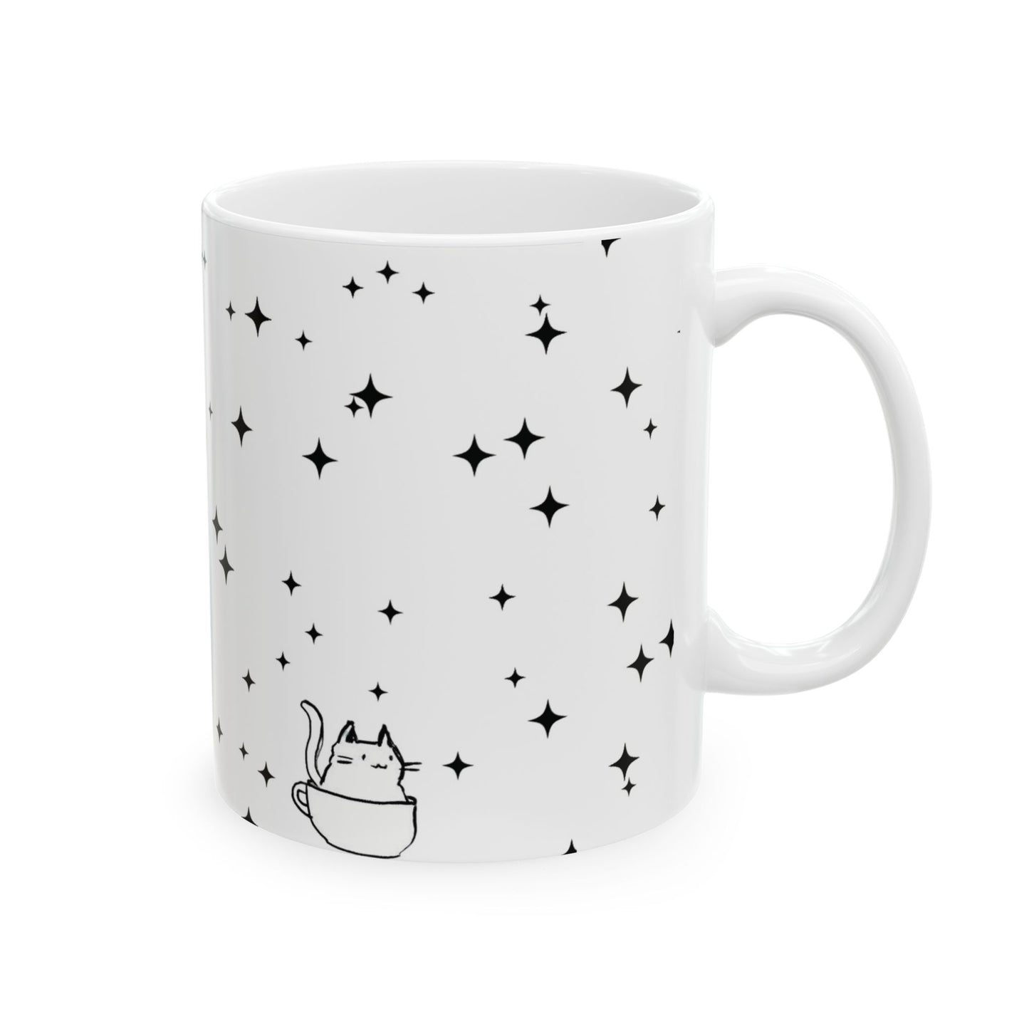 Coffee and Cat Hair Ceramic Mug (11oz, 15oz) - Funny Cat Lover Gift