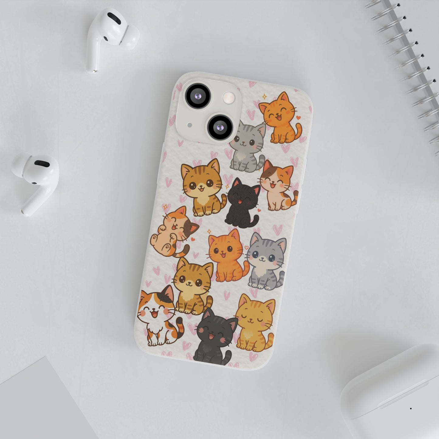 Adorable Kawaii Cat Phone Case for iPhone – Slim Soft TPU Cover | Perfect Gift for Cat Lovers