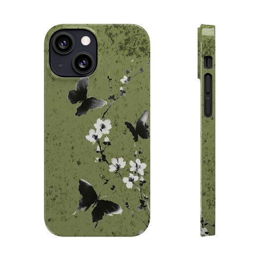 Elegant Butterfly Slim Phone Cases, Nature-Inspired Phone Cover, Floral Design Case, Gifts for Butterfly Lovers, Trendy Phone Accessory