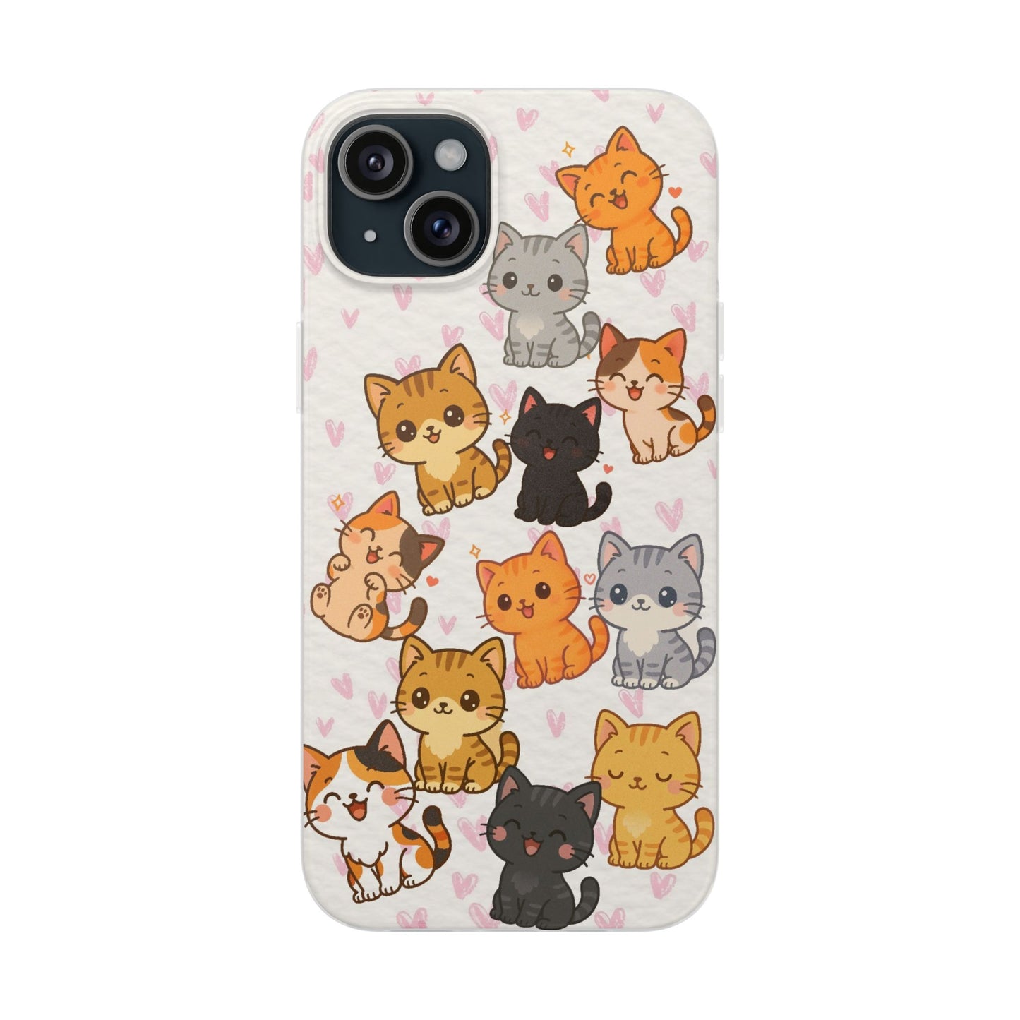 Adorable Kawaii Cat Phone Case for iPhone – Slim Soft TPU Cover | Perfect Gift for Cat Lovers