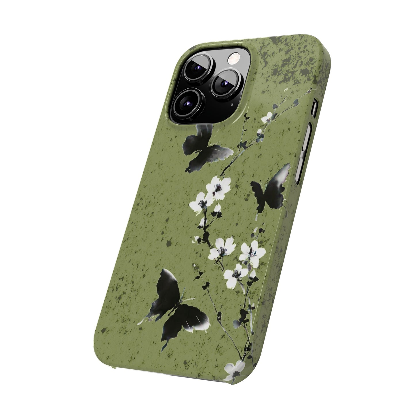 Elegant Butterfly Slim Phone Cases, Nature-Inspired Phone Cover, Floral Design Case, Gifts for Butterfly Lovers, Trendy Phone Accessory