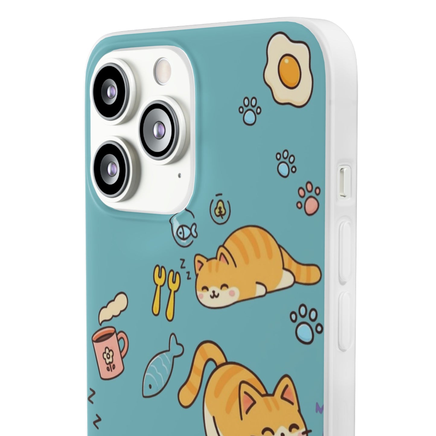 Whimsical Cat Flexi Cases - Cute Pet Lover Gift, Phone Protection, Fun Animal Design, Cat Themed Accessory, Apprehensive Kitten Decor