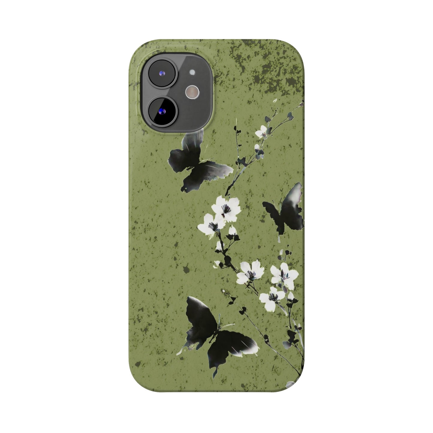 Elegant Butterfly Slim Phone Cases, Nature-Inspired Phone Cover, Floral Design Case, Gifts for Butterfly Lovers, Trendy Phone Accessory