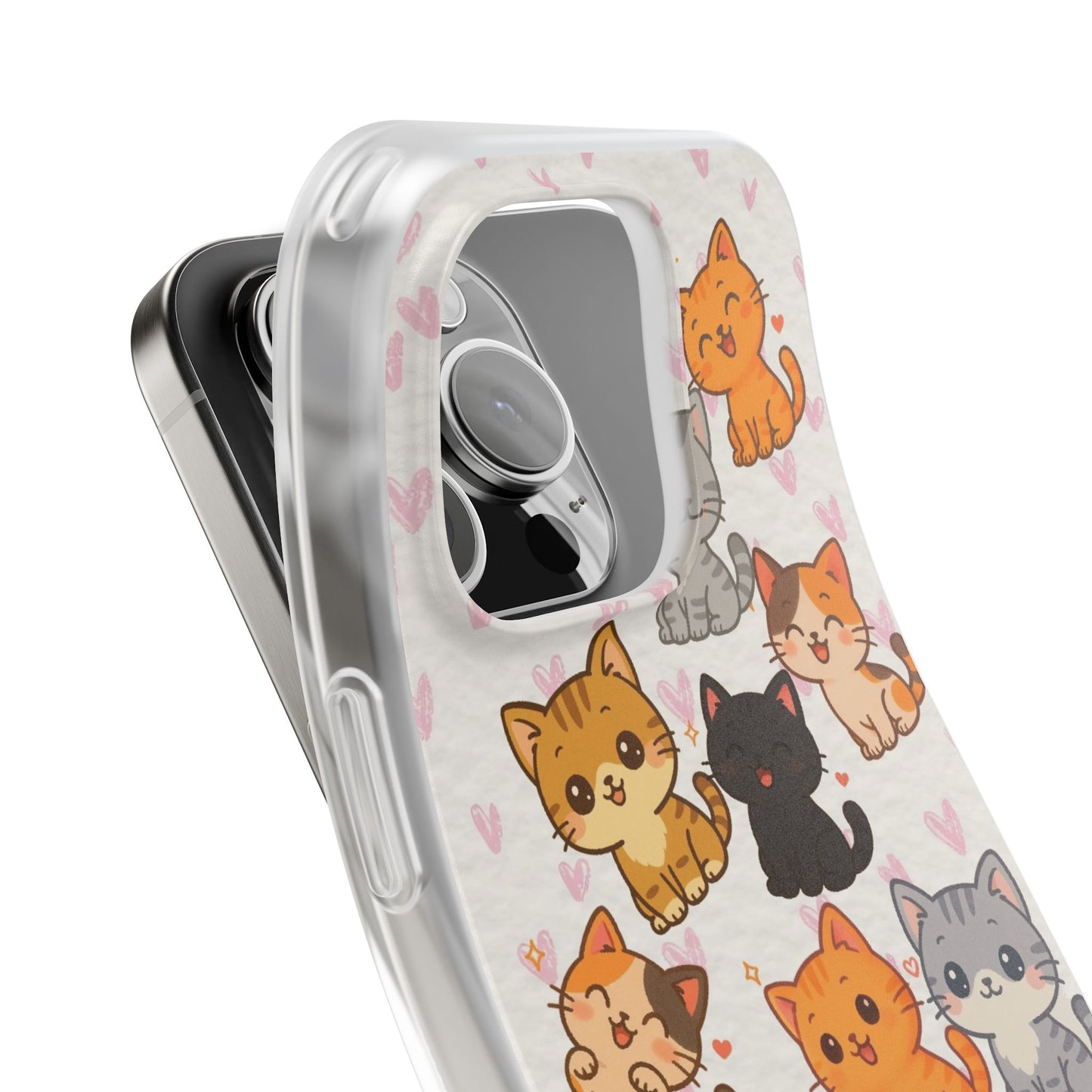Adorable Kawaii Cat Phone Case for iPhone – Slim Soft TPU Cover | Perfect Gift for Cat Lovers