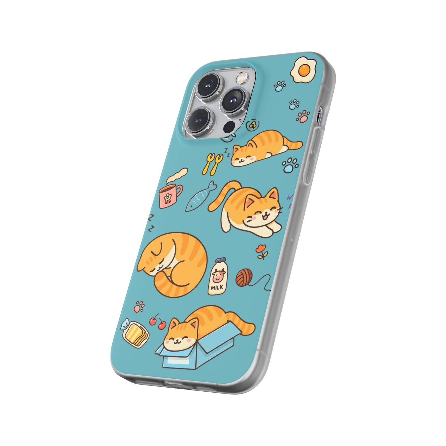 Whimsical Cat Flexi Cases - Cute Pet Lover Gift, Phone Protection, Fun Animal Design, Cat Themed Accessory, Apprehensive Kitten Decor