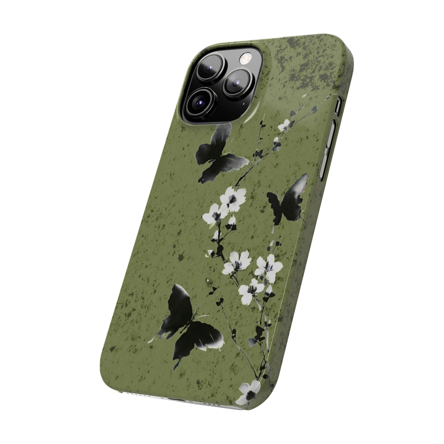 Elegant Butterfly Slim Phone Cases, Nature-Inspired Phone Cover, Floral Design Case, Gifts for Butterfly Lovers, Trendy Phone Accessory
