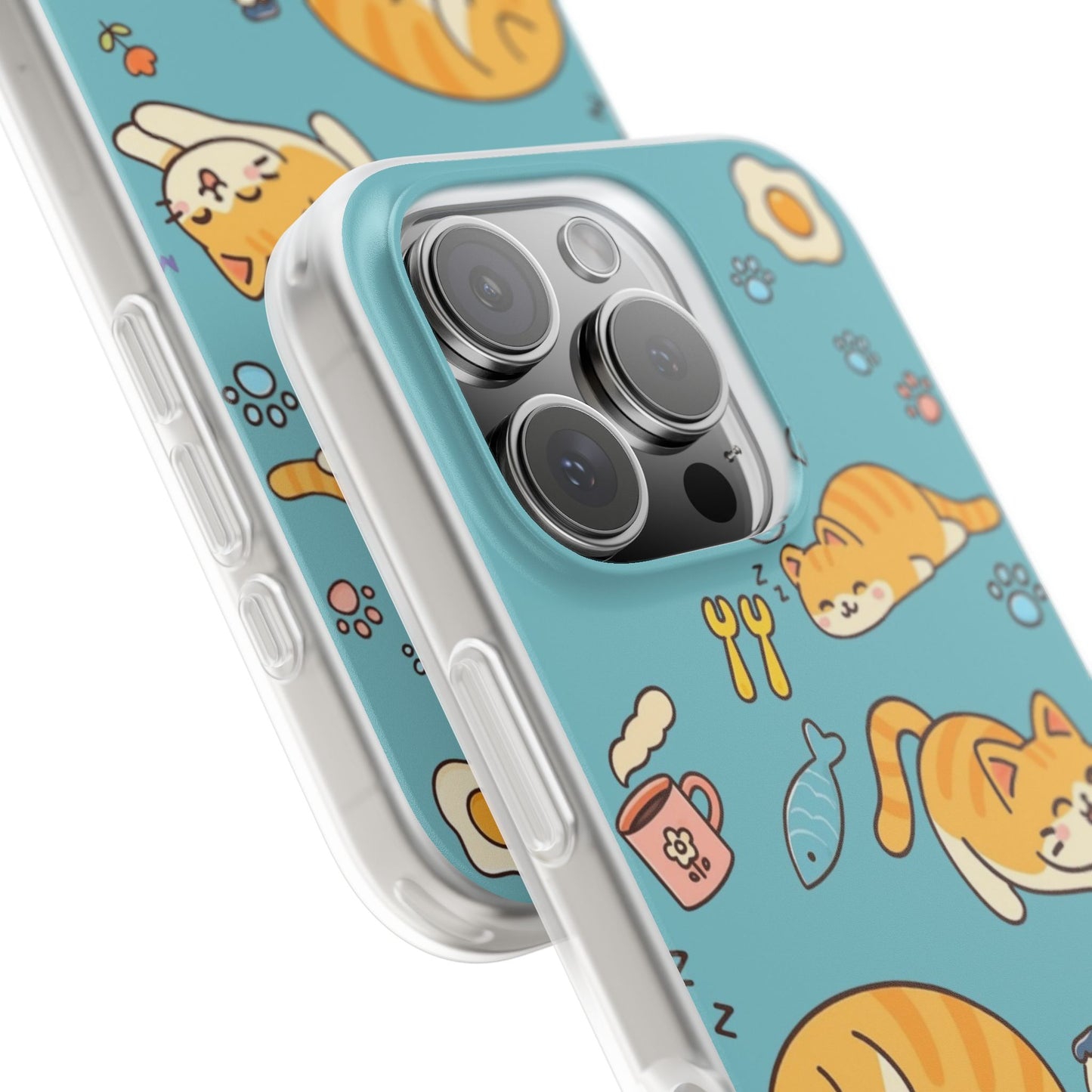 Whimsical Cat Flexi Cases - Cute Pet Lover Gift, Phone Protection, Fun Animal Design, Cat Themed Accessory, Apprehensive Kitten Decor