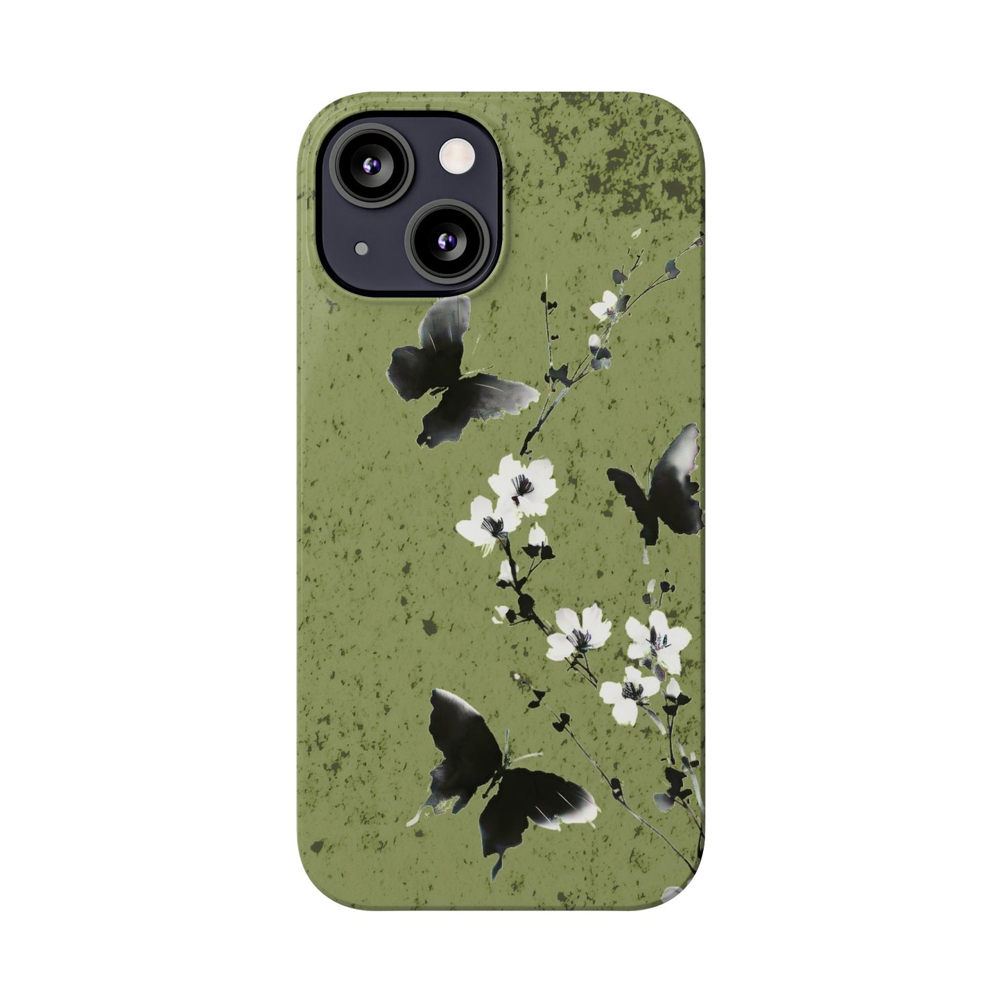 Elegant Butterfly Slim Phone Cases, Nature-Inspired Phone Cover, Floral Design Case, Gifts for Butterfly Lovers, Trendy Phone Accessory