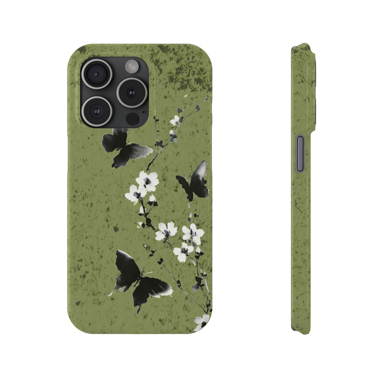 Elegant Butterfly Slim Phone Cases, Nature-Inspired Phone Cover, Floral Design Case, Gifts for Butterfly Lovers, Trendy Phone Accessory