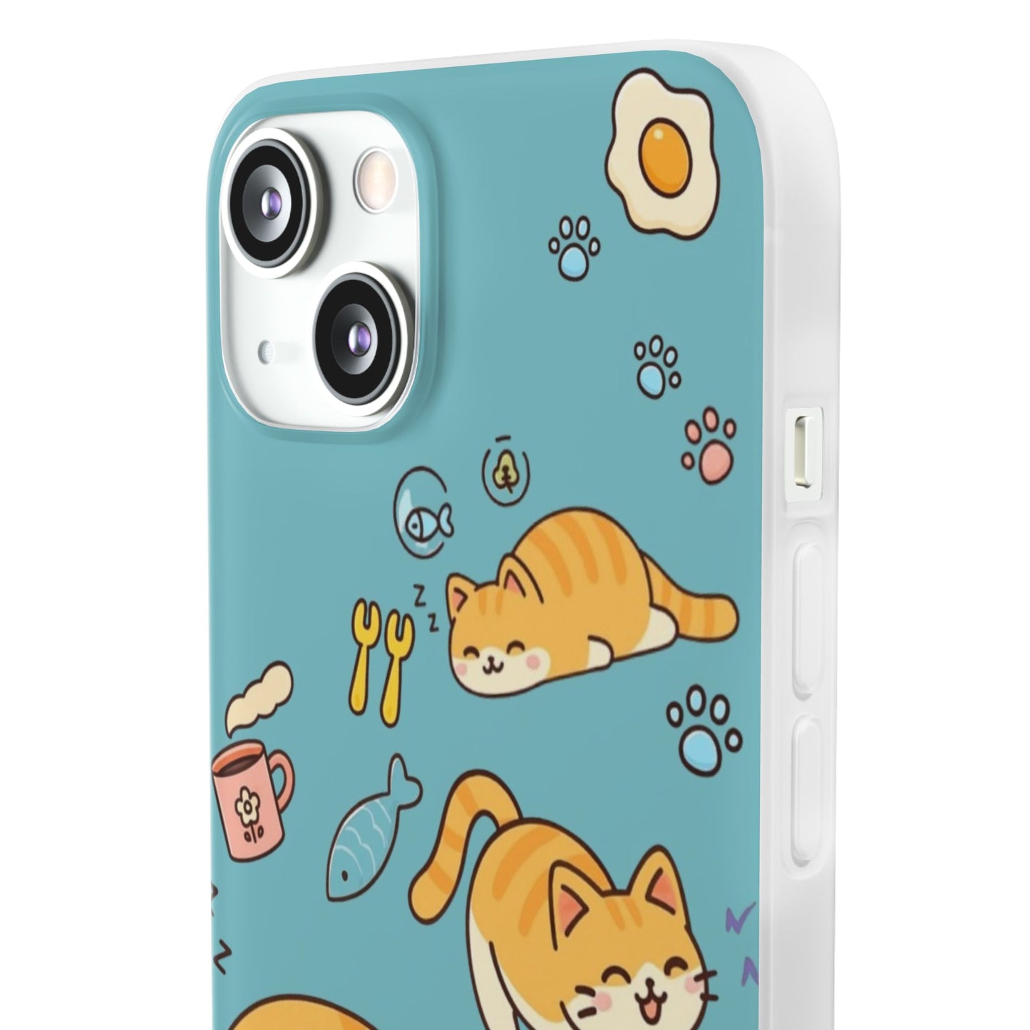 Whimsical Cat Flexi Cases - Cute Pet Lover Gift, Phone Protection, Fun Animal Design, Cat Themed Accessory, Apprehensive Kitten Decor