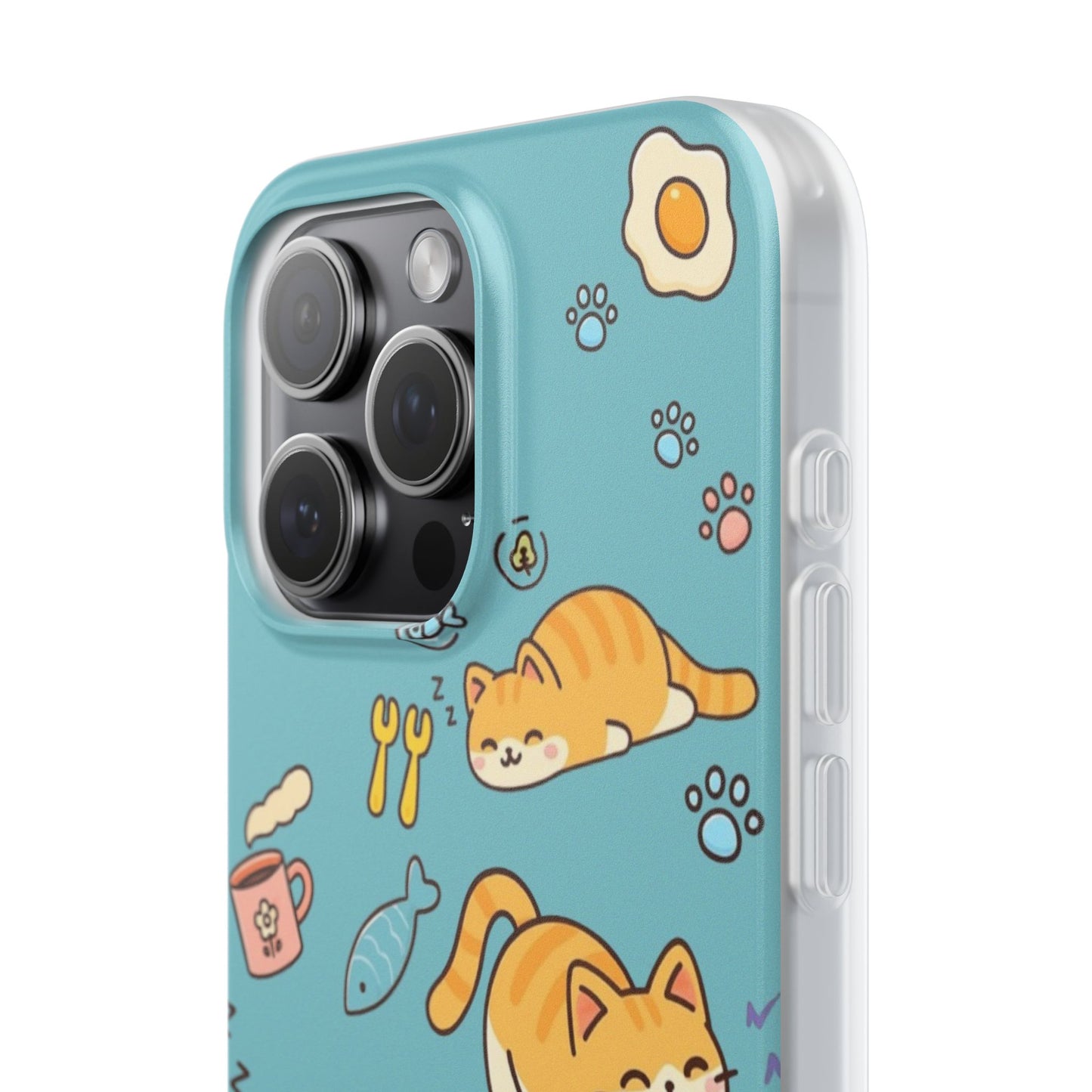 Whimsical Cat Flexi Cases - Cute Pet Lover Gift, Phone Protection, Fun Animal Design, Cat Themed Accessory, Apprehensive Kitten Decor