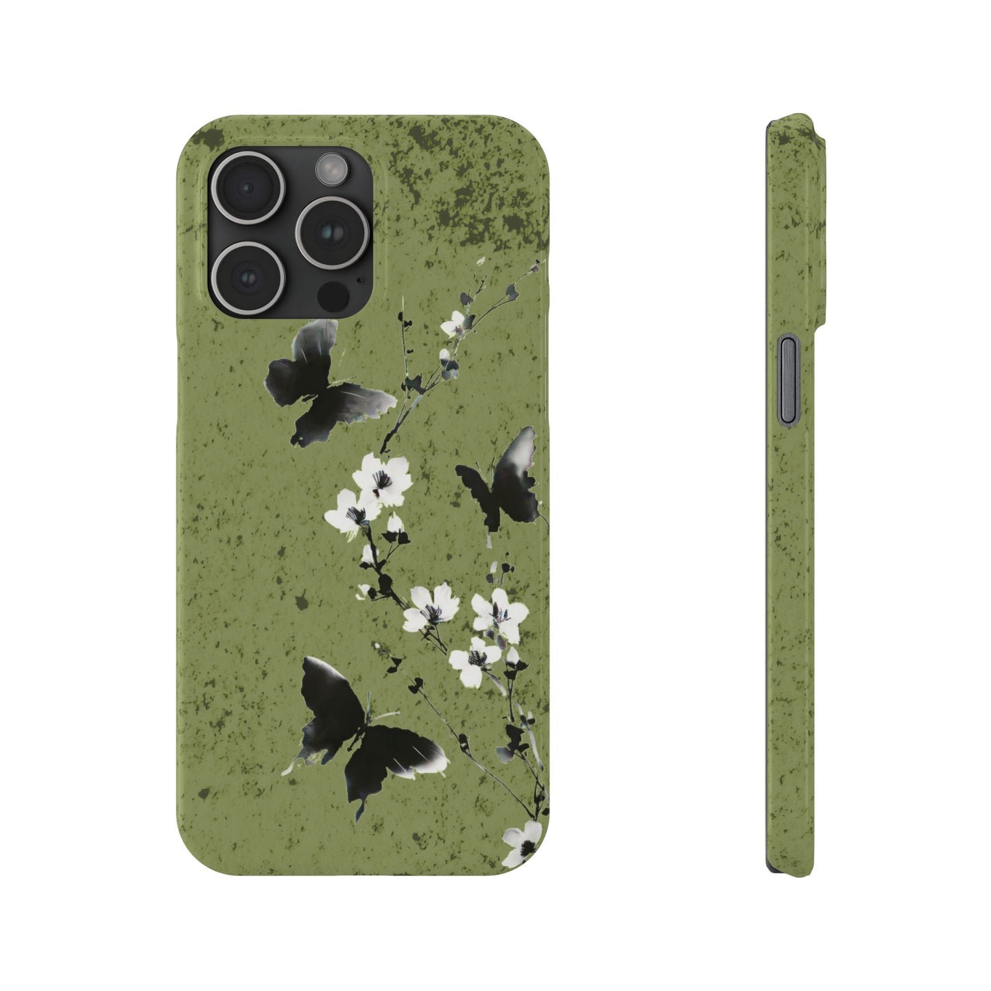 Elegant Butterfly Slim Phone Cases, Nature-Inspired Phone Cover, Floral Design Case, Gifts for Butterfly Lovers, Trendy Phone Accessory