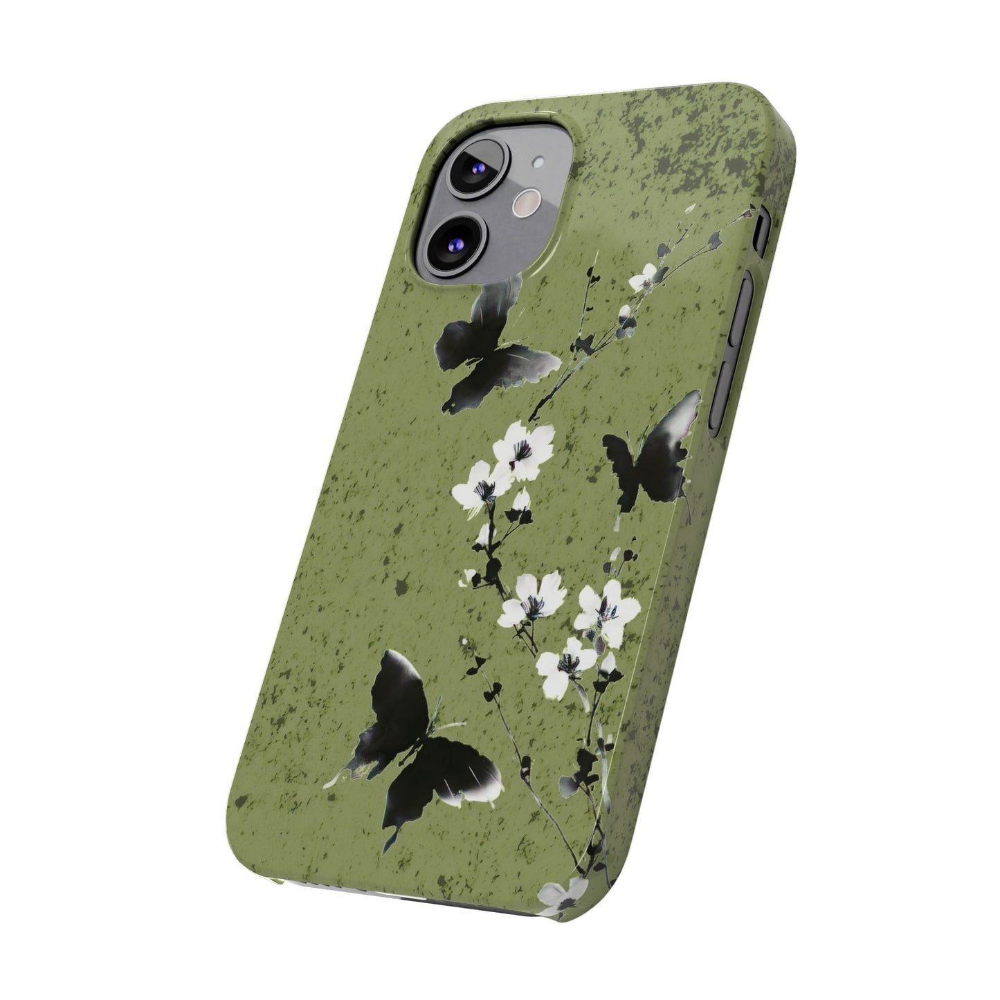 Elegant Butterfly Slim Phone Cases, Nature-Inspired Phone Cover, Floral Design Case, Gifts for Butterfly Lovers, Trendy Phone Accessory