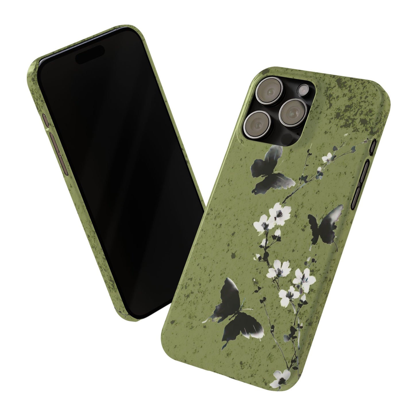 Elegant Butterfly Slim Phone Cases, Nature-Inspired Phone Cover, Floral Design Case, Gifts for Butterfly Lovers, Trendy Phone Accessory