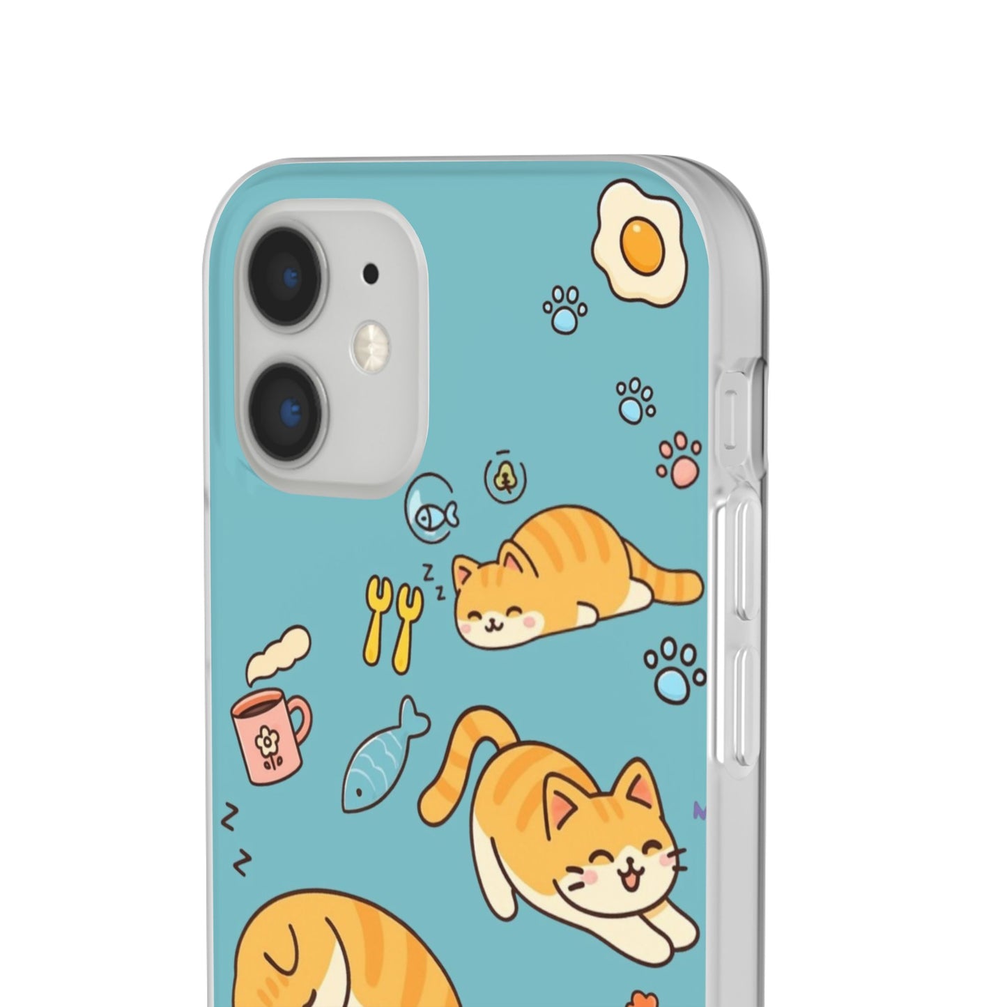 Whimsical Cat Flexi Cases - Cute Pet Lover Gift, Phone Protection, Fun Animal Design, Cat Themed Accessory, Apprehensive Kitten Decor
