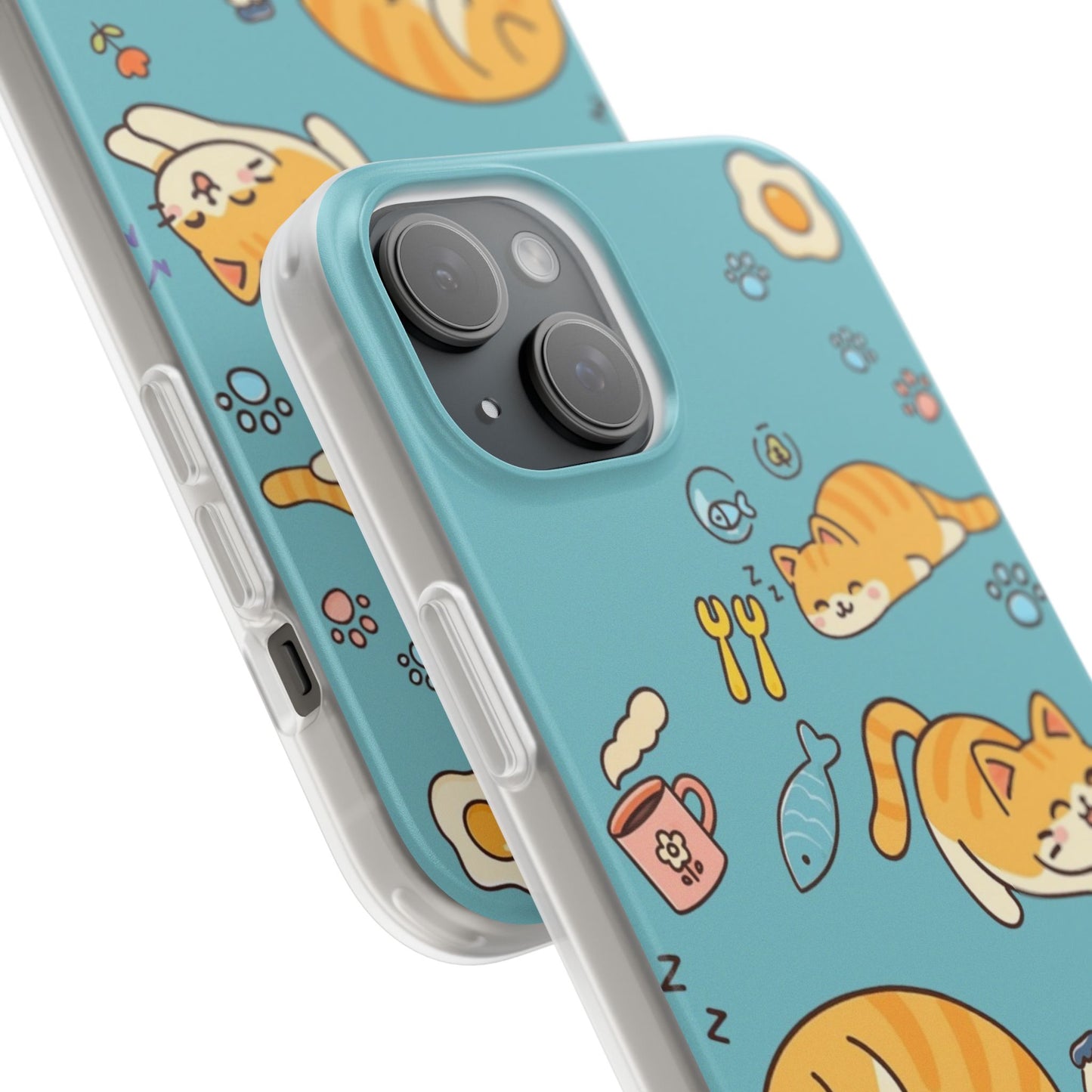 Whimsical Cat Flexi Cases - Cute Pet Lover Gift, Phone Protection, Fun Animal Design, Cat Themed Accessory, Apprehensive Kitten Decor