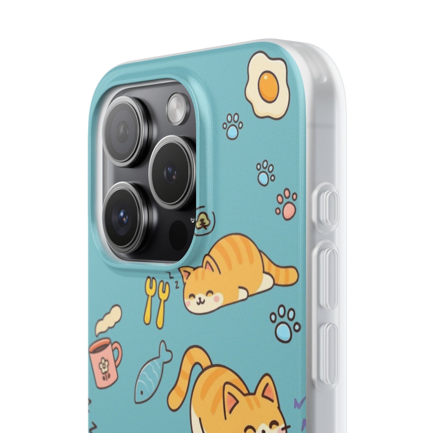 Whimsical Cat Flexi Cases - Cute Pet Lover Gift, Phone Protection, Fun Animal Design, Cat Themed Accessory, Apprehensive Kitten Decor