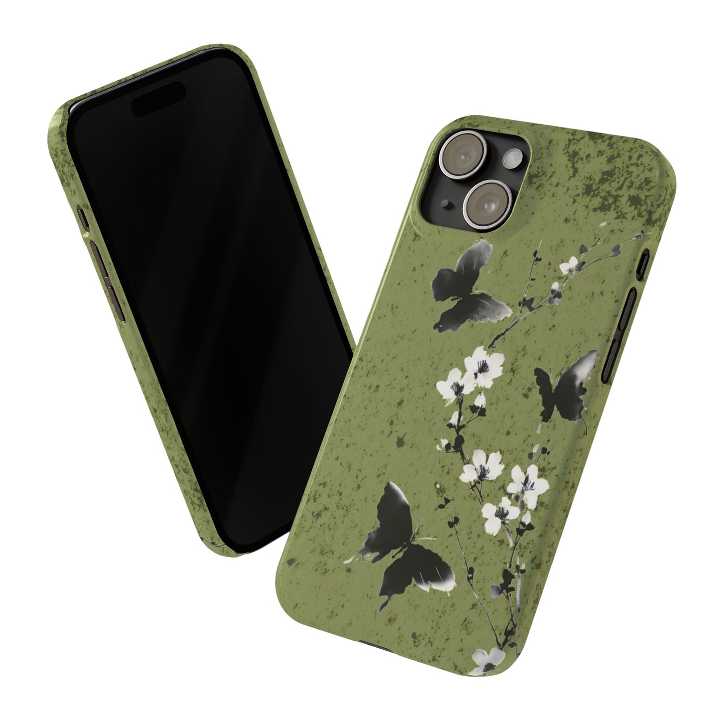 Elegant Butterfly Slim Phone Cases, Nature-Inspired Phone Cover, Floral Design Case, Gifts for Butterfly Lovers, Trendy Phone Accessory