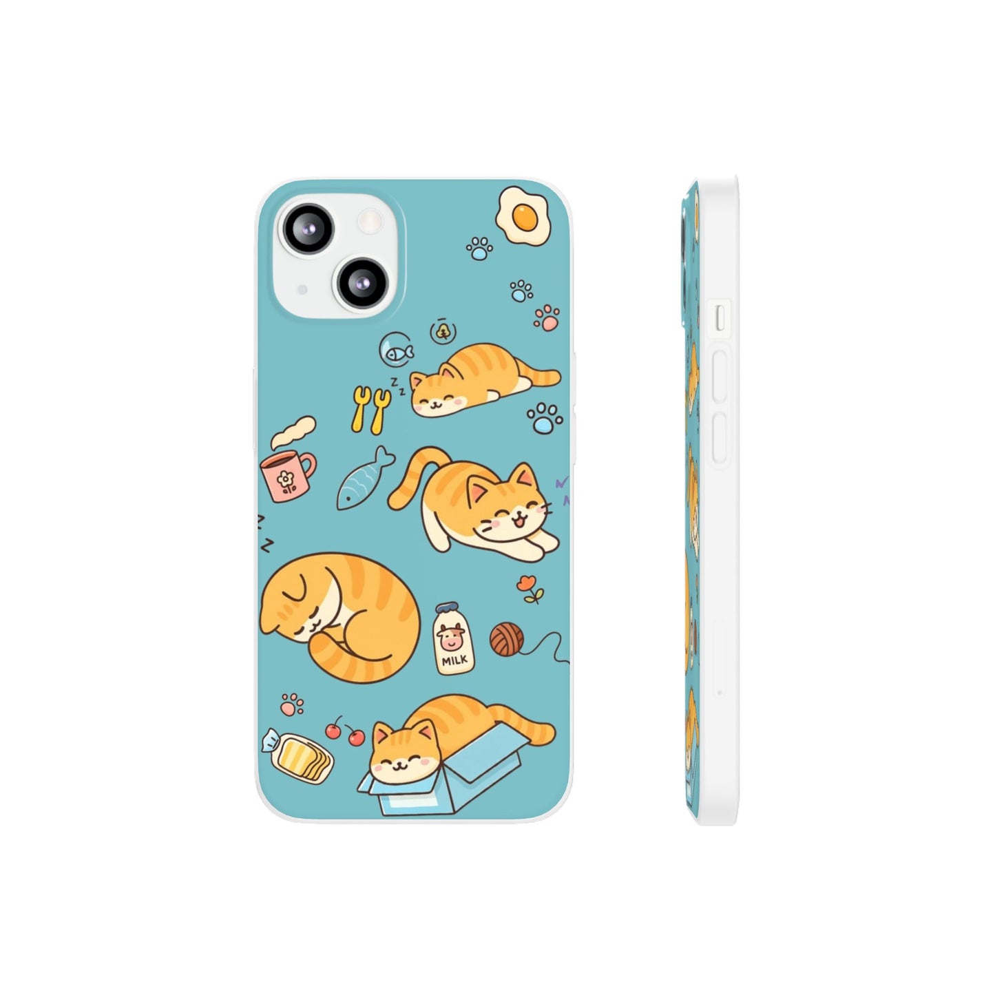 Whimsical Cat Flexi Cases - Cute Pet Lover Gift, Phone Protection, Fun Animal Design, Cat Themed Accessory, Apprehensive Kitten Decor