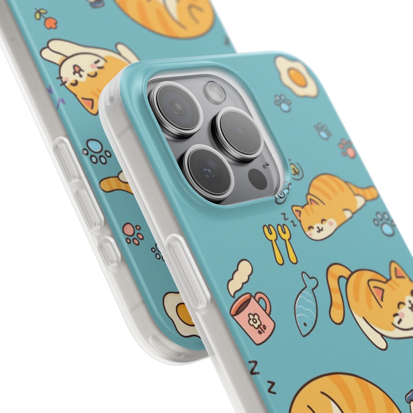 Whimsical Cat Flexi Cases - Cute Pet Lover Gift, Phone Protection, Fun Animal Design, Cat Themed Accessory, Apprehensive Kitten Decor