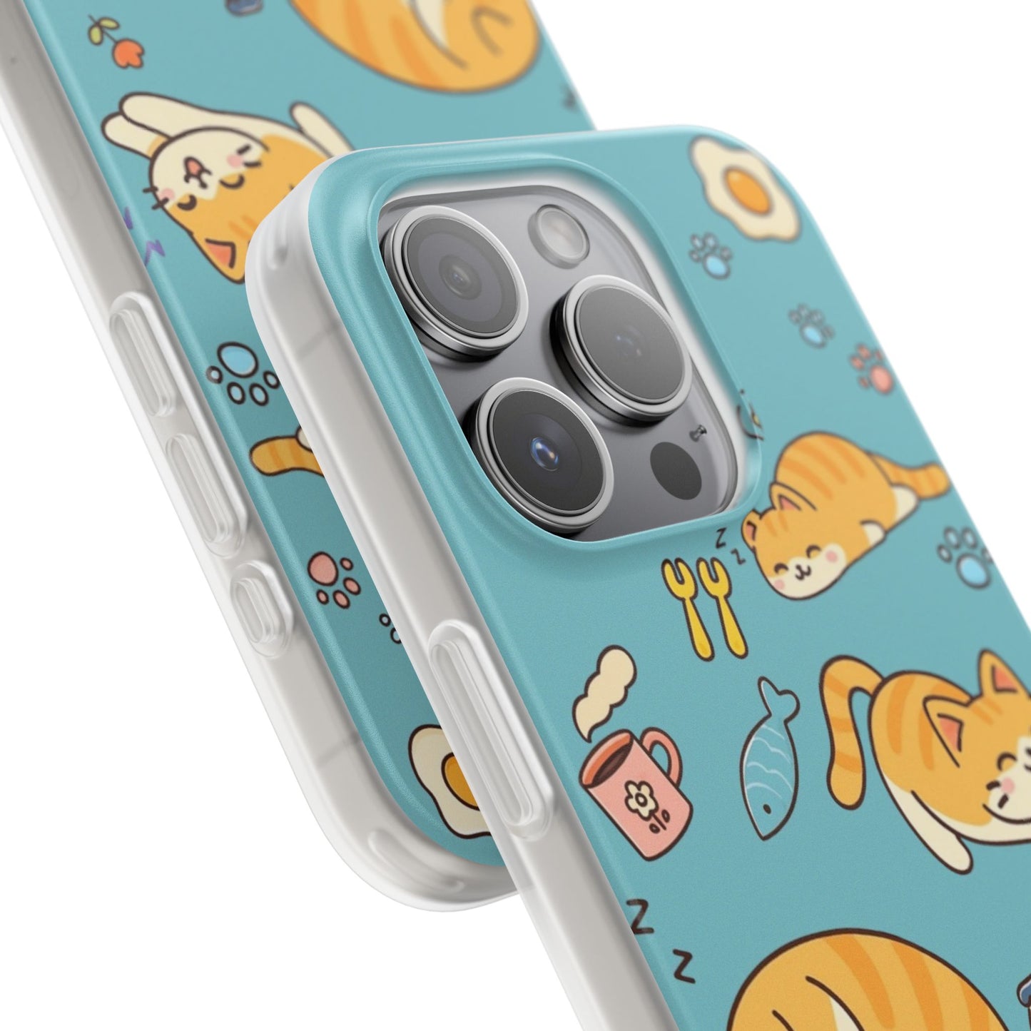 Whimsical Cat Flexi Cases - Cute Pet Lover Gift, Phone Protection, Fun Animal Design, Cat Themed Accessory, Apprehensive Kitten Decor