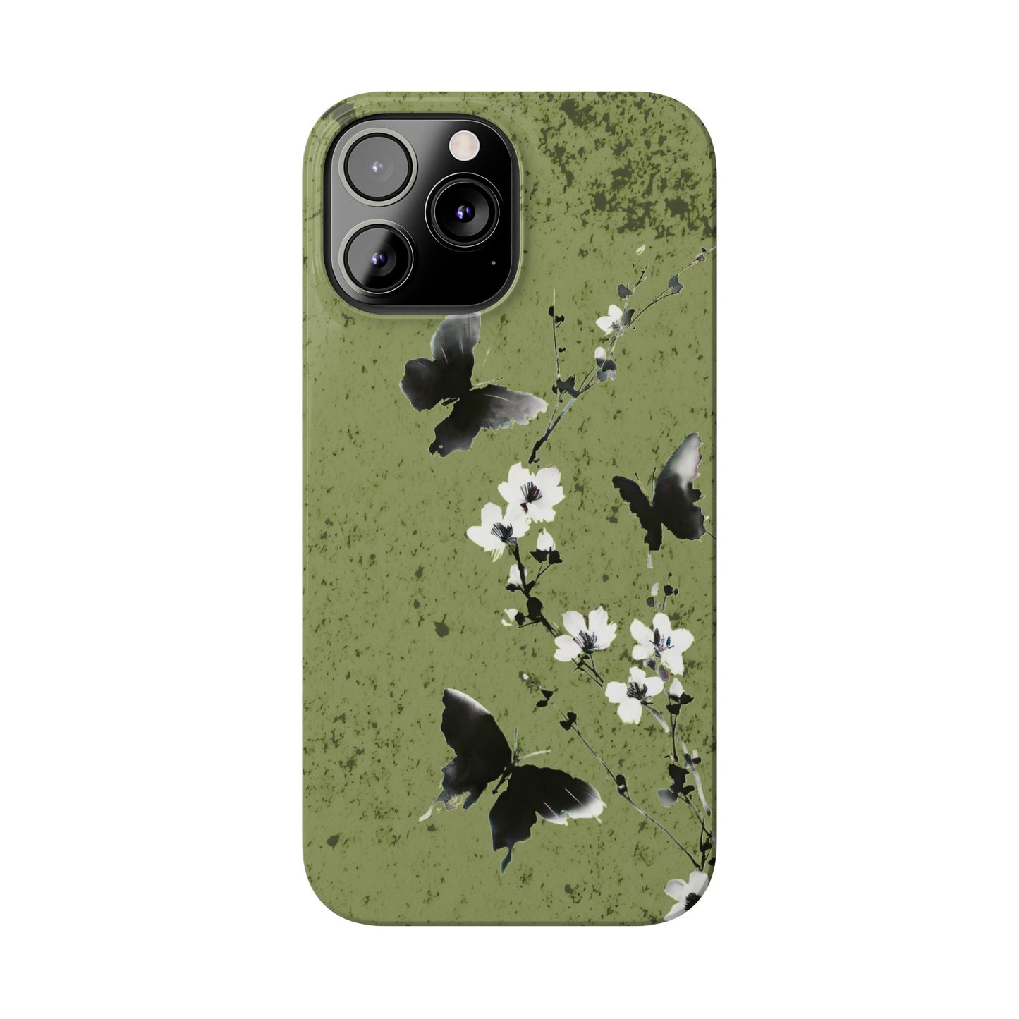 Elegant Butterfly Slim Phone Cases, Nature-Inspired Phone Cover, Floral Design Case, Gifts for Butterfly Lovers, Trendy Phone Accessory