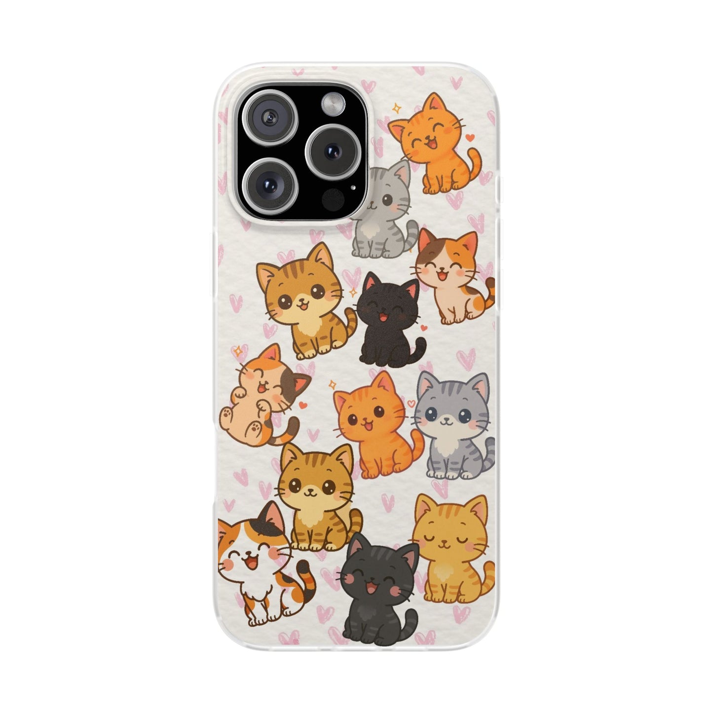 Adorable Kawaii Cat Phone Case for iPhone – Slim Soft TPU Cover | Perfect Gift for Cat Lovers