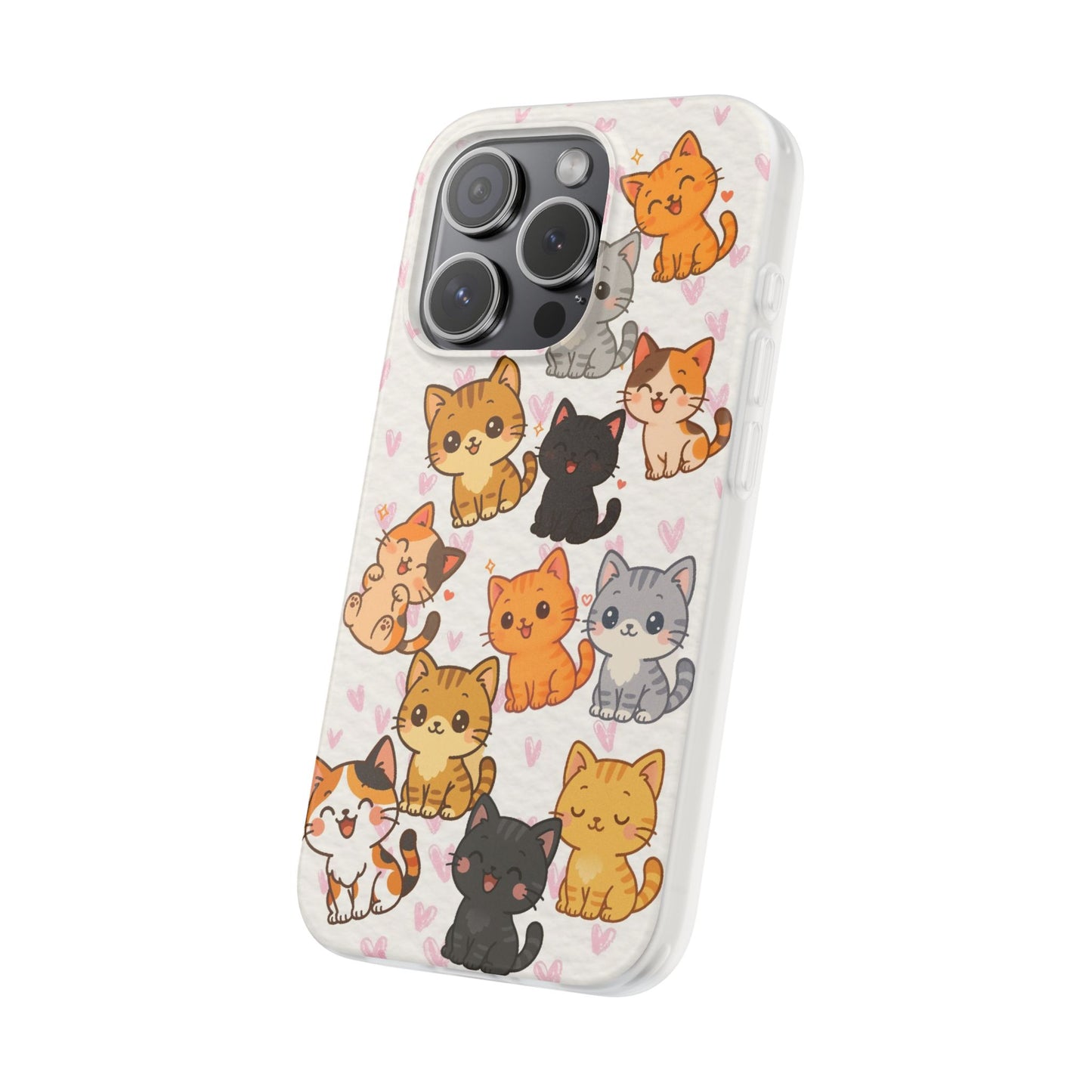 Adorable Kawaii Cat Phone Case for iPhone – Slim Soft TPU Cover | Perfect Gift for Cat Lovers