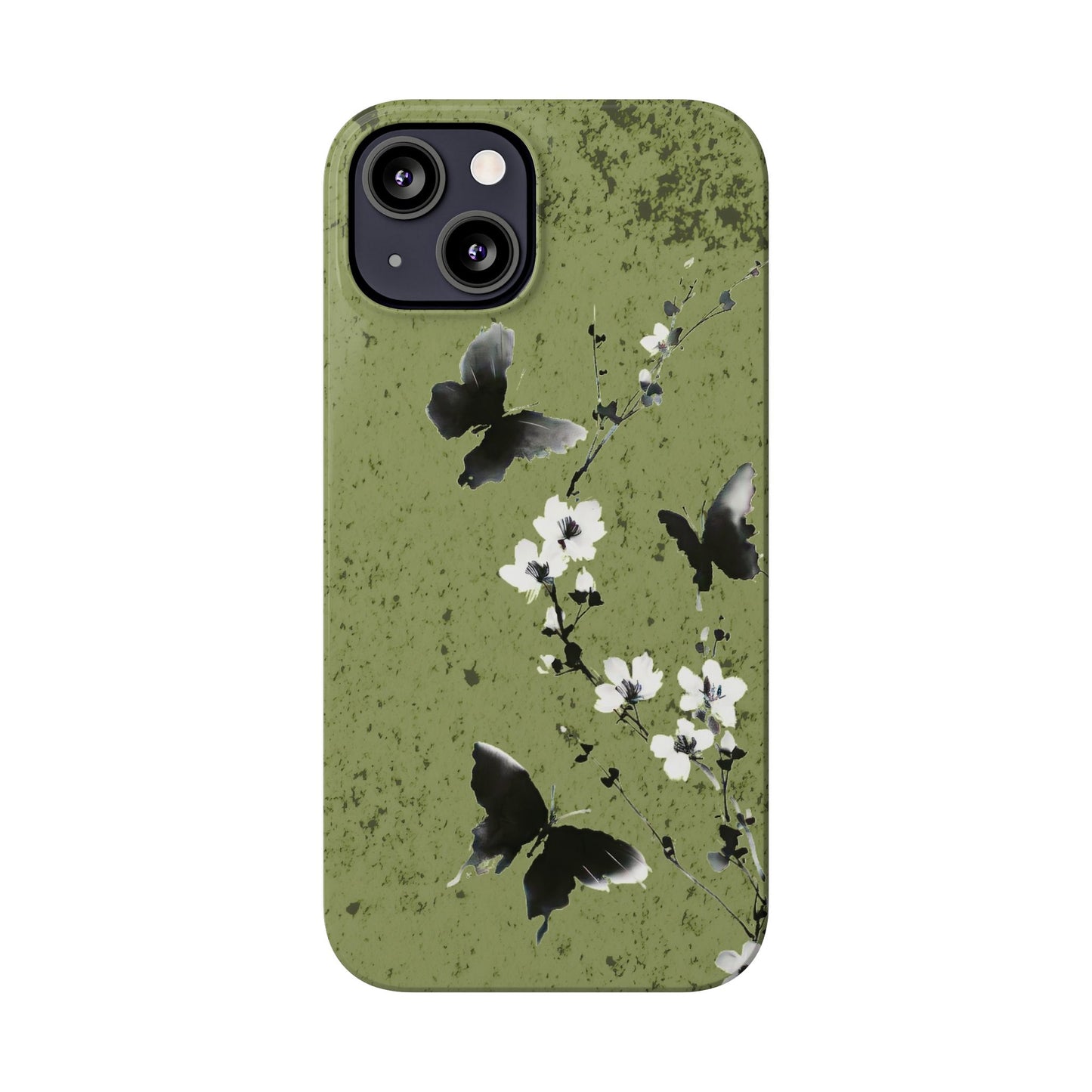 Elegant Butterfly Slim Phone Cases, Nature-Inspired Phone Cover, Floral Design Case, Gifts for Butterfly Lovers, Trendy Phone Accessory