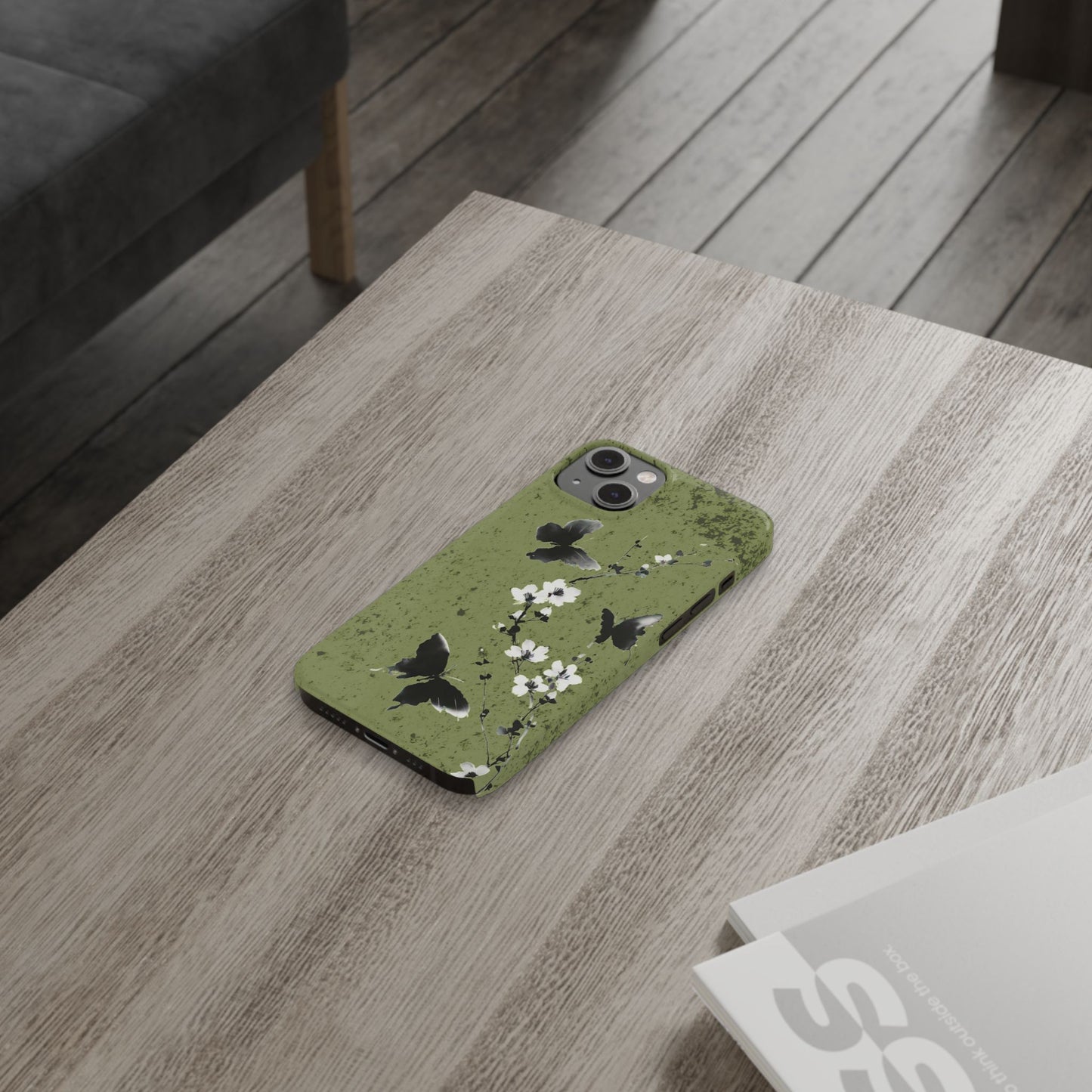 Elegant Butterfly Slim Phone Cases, Nature-Inspired Phone Cover, Floral Design Case, Gifts for Butterfly Lovers, Trendy Phone Accessory