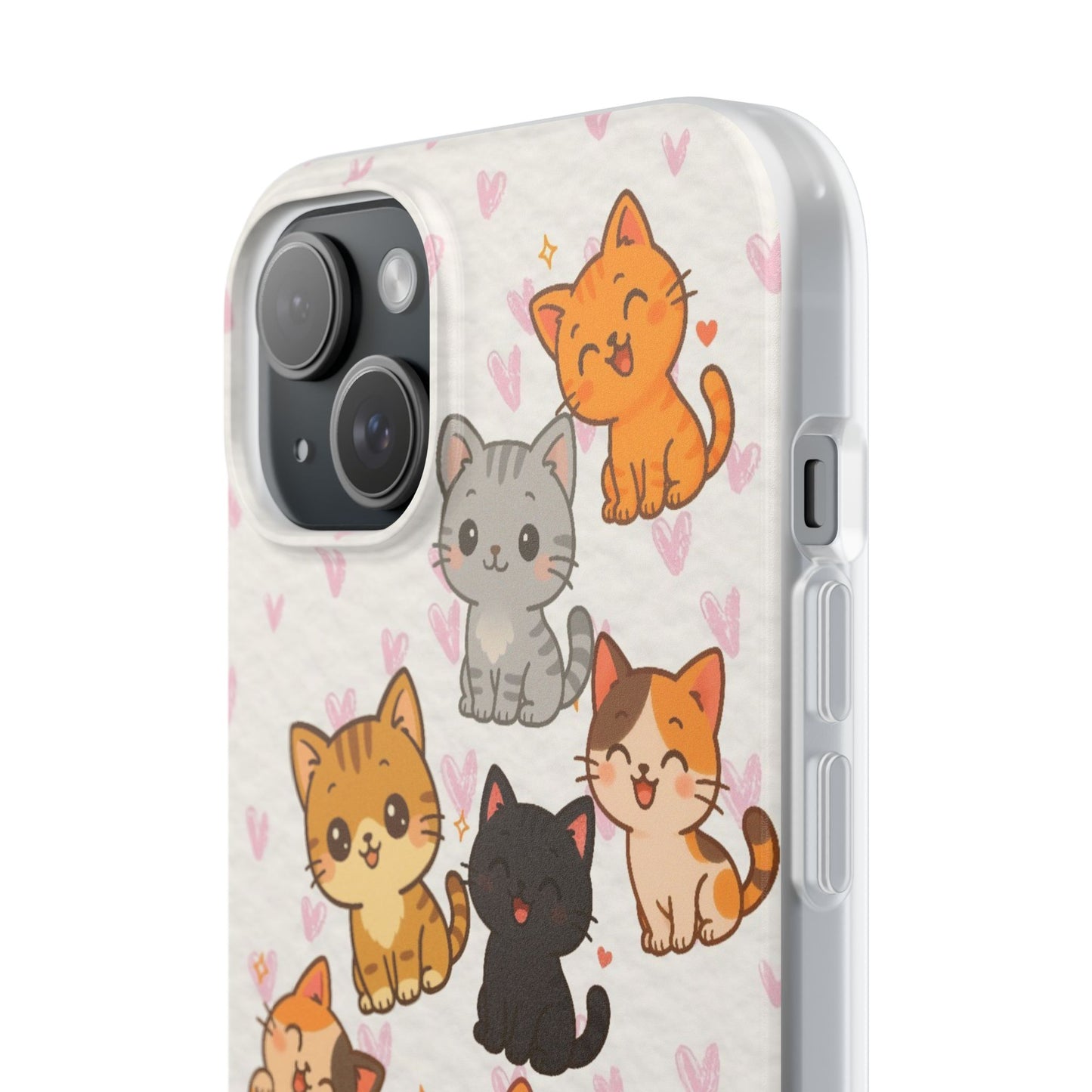 Adorable Kawaii Cat Phone Case for iPhone – Slim Soft TPU Cover | Perfect Gift for Cat Lovers