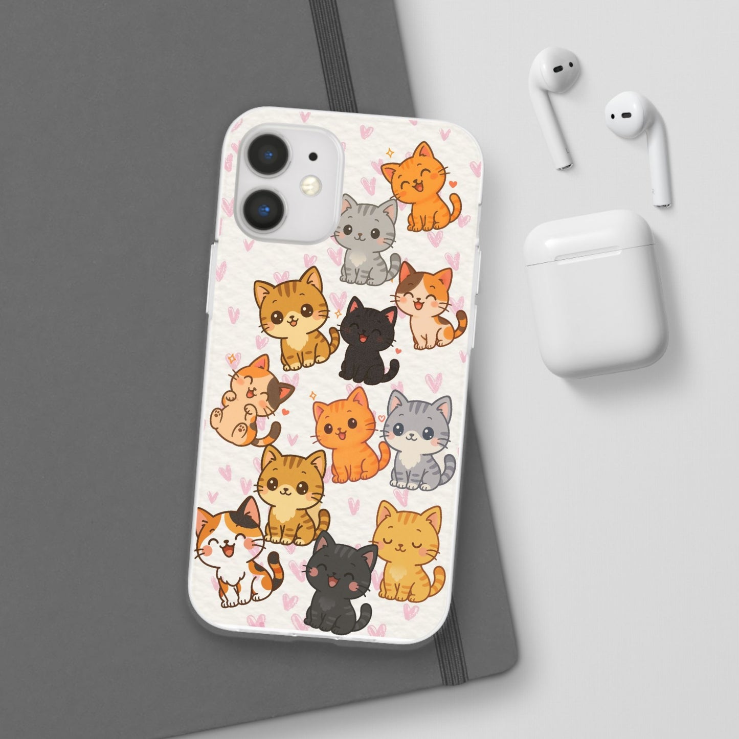 Adorable Kawaii Cat Phone Case for iPhone – Slim Soft TPU Cover | Perfect Gift for Cat Lovers