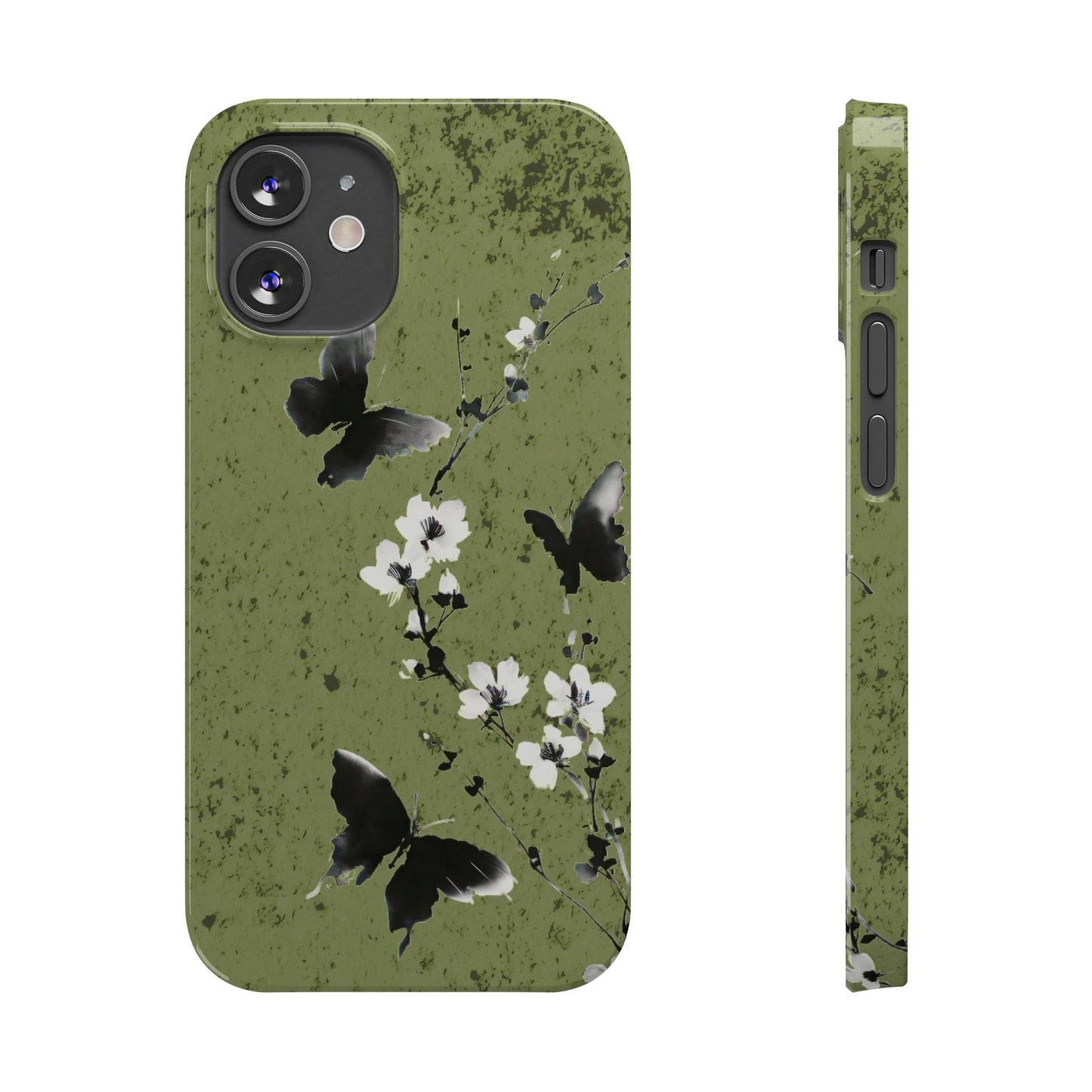 Elegant Butterfly Slim Phone Cases, Nature-Inspired Phone Cover, Floral Design Case, Gifts for Butterfly Lovers, Trendy Phone Accessory