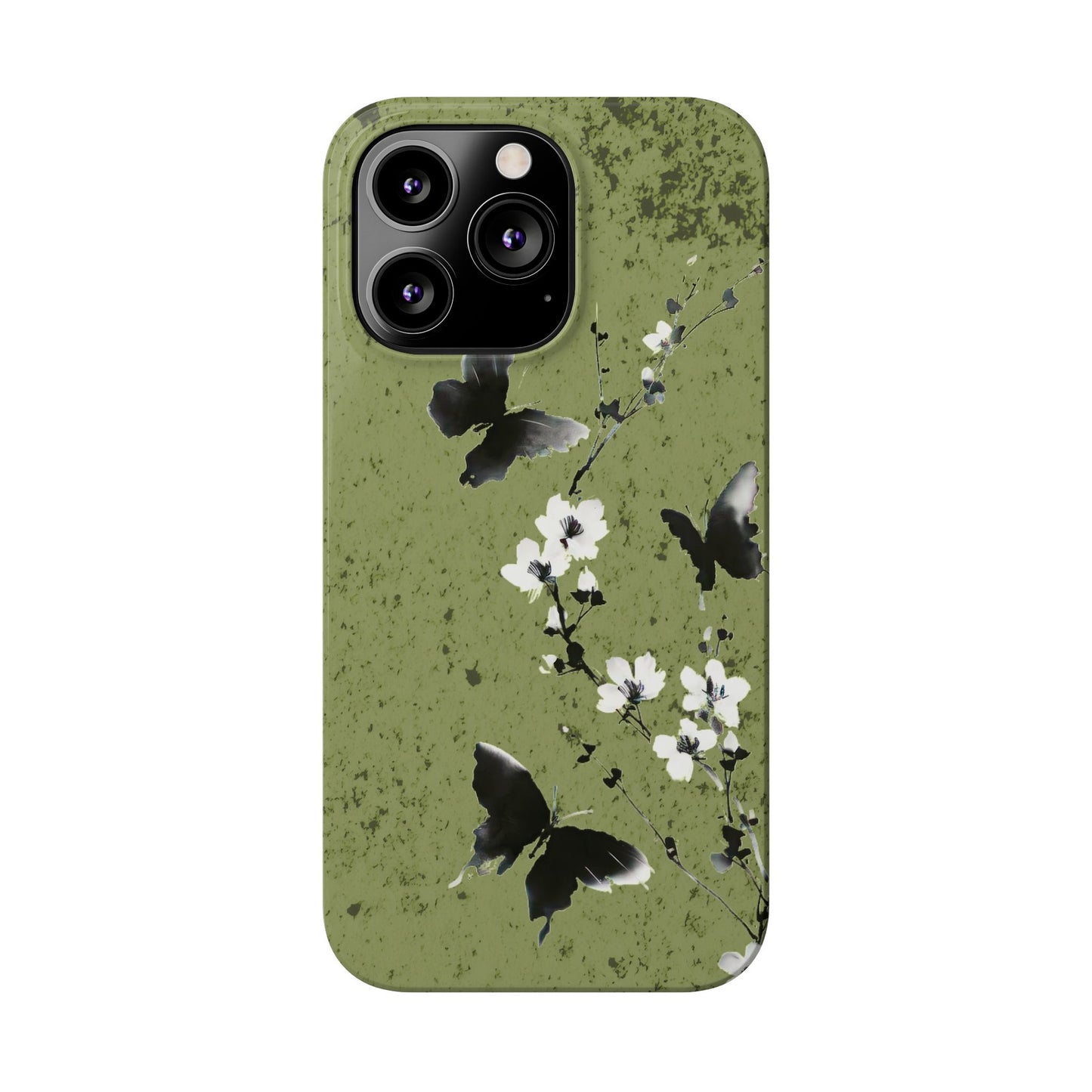 Elegant Butterfly Slim Phone Cases, Nature-Inspired Phone Cover, Floral Design Case, Gifts for Butterfly Lovers, Trendy Phone Accessory